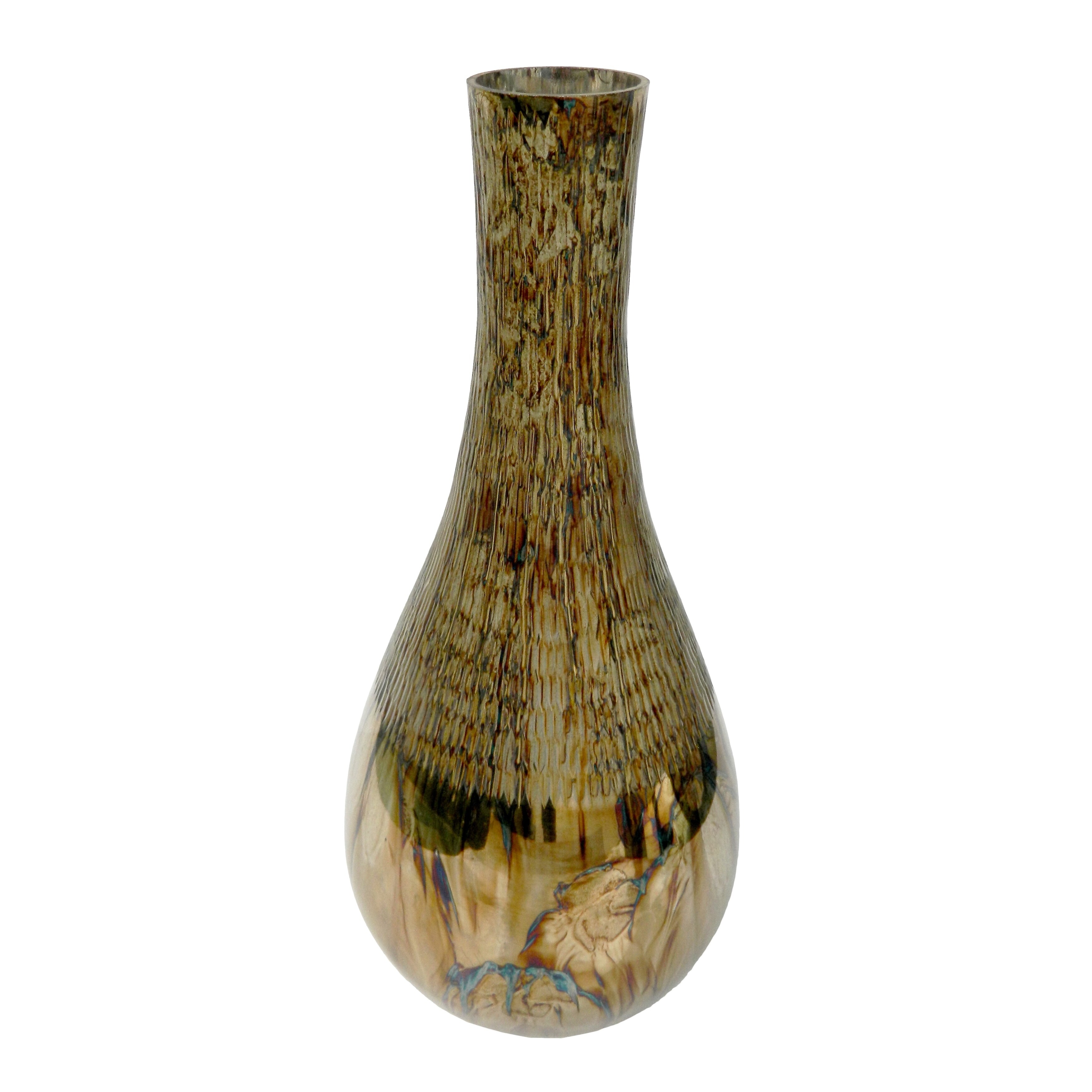 A&B Home Silver Geometric Textured Vase