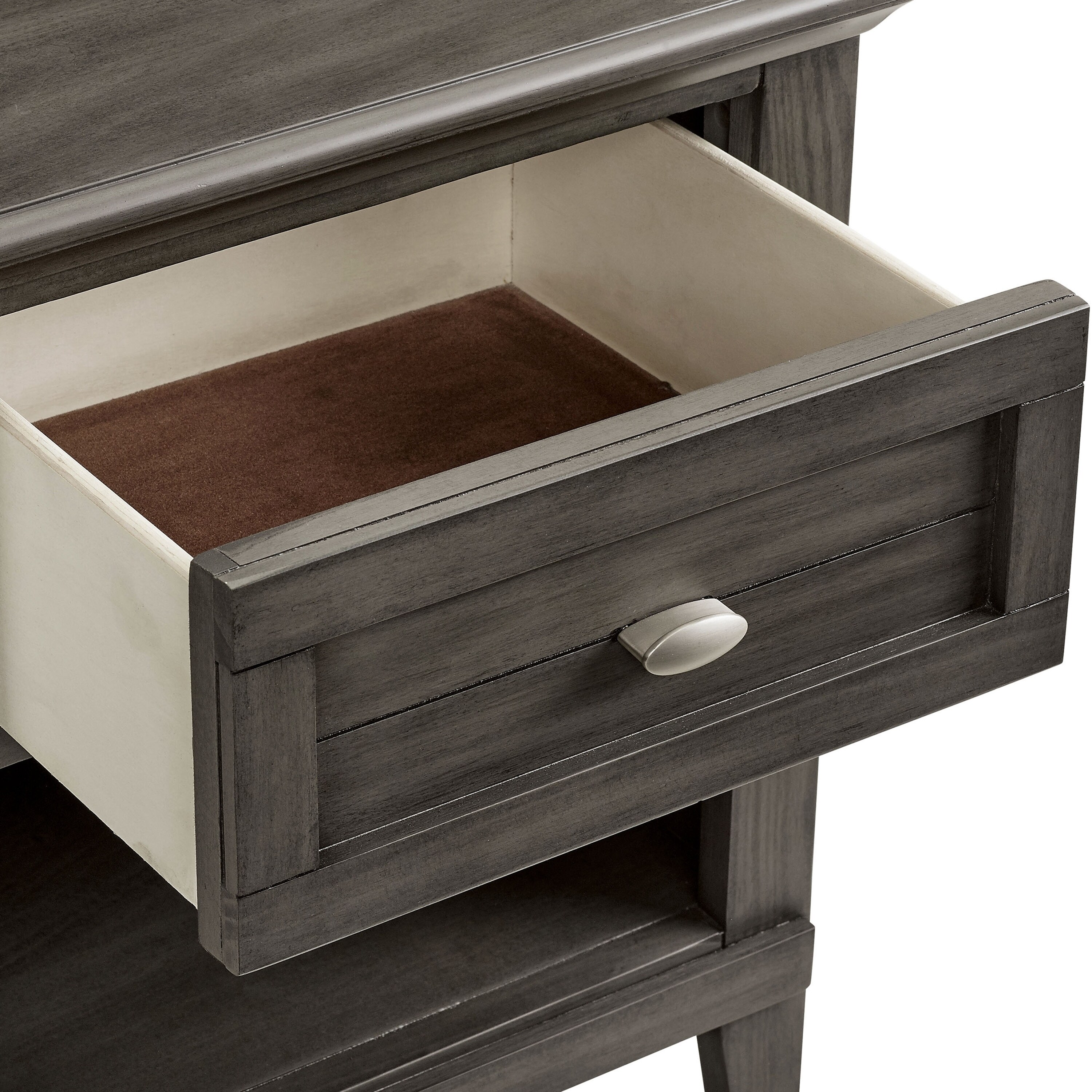 Wise Transitional Grey Solid Wood 1-Drawer Nightstand by Furniture of America