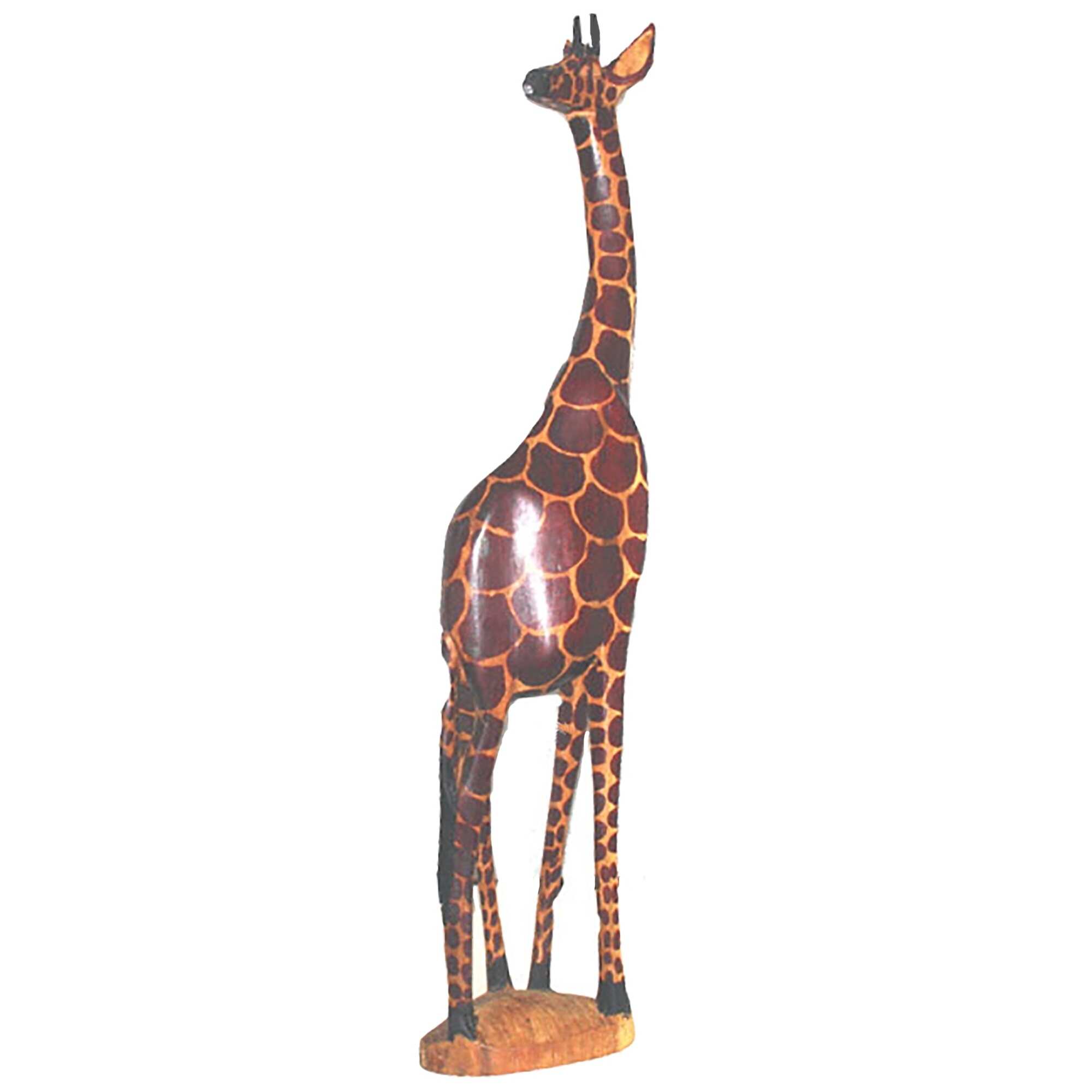 Handcarved Wooden Giraffe Statue
