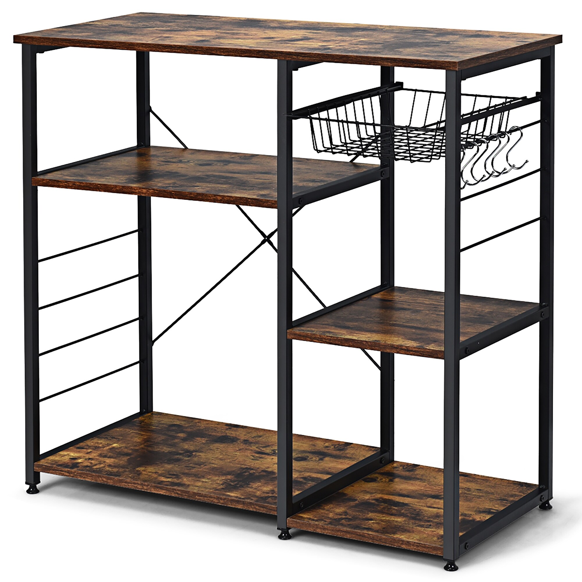 Costway Industrial Kitchen Baker's Rack Microwave Stand Utility - 35.5''x 16'' x 33.5''