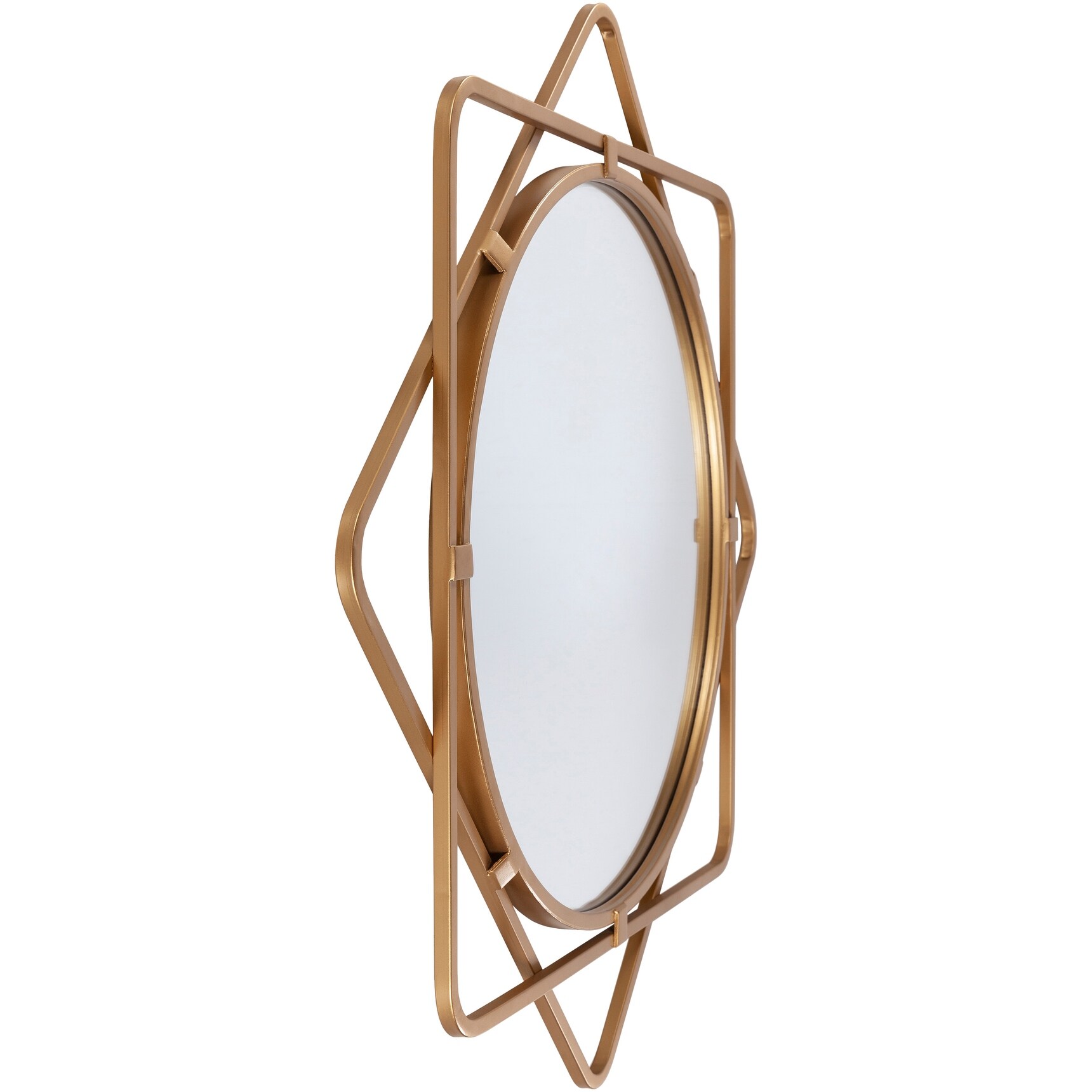 Artistic Weavers Heddie Golden Geometric Sunburst Mirror - 28"H x 28"W