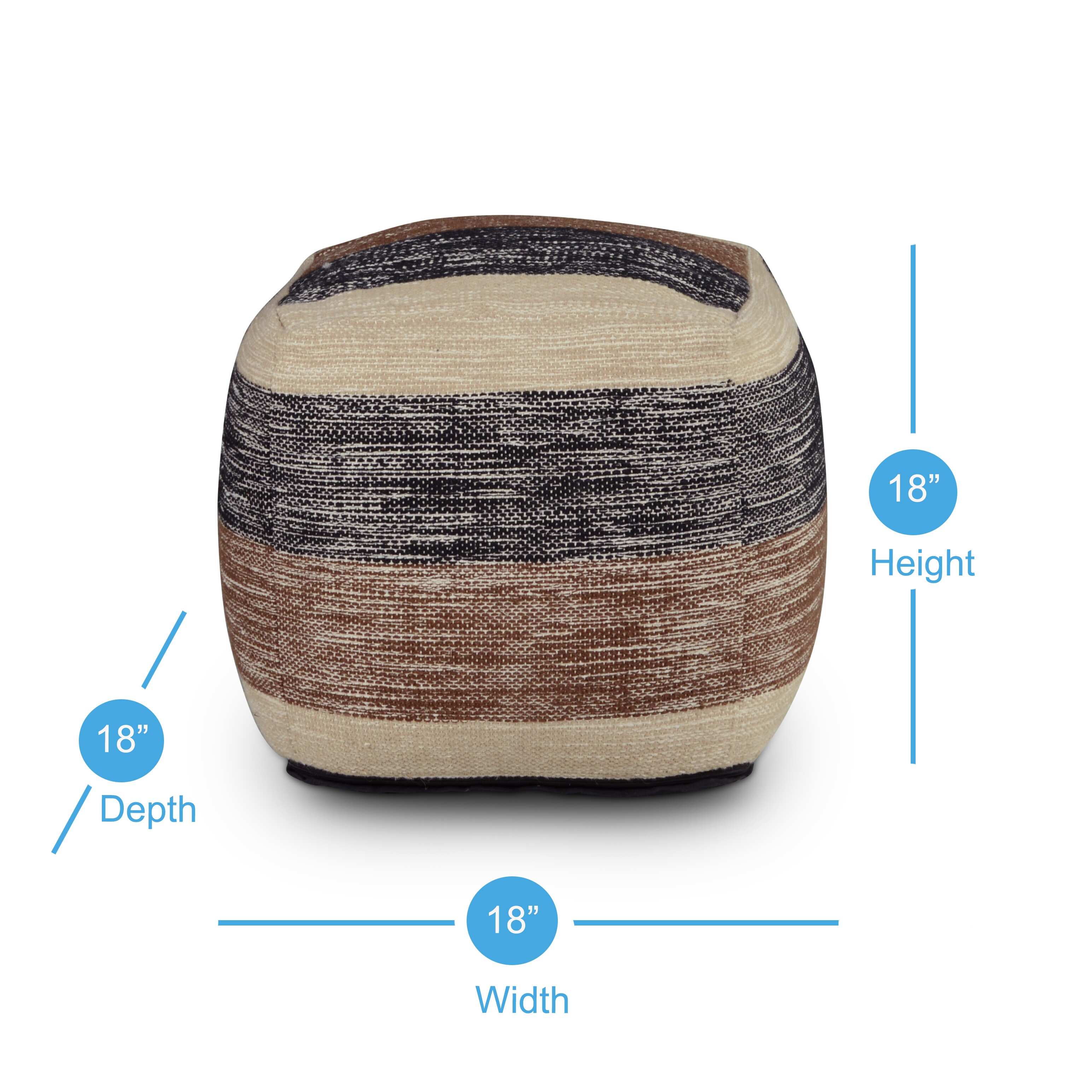 The Curated Nomad Jacona Handwoven Pouf