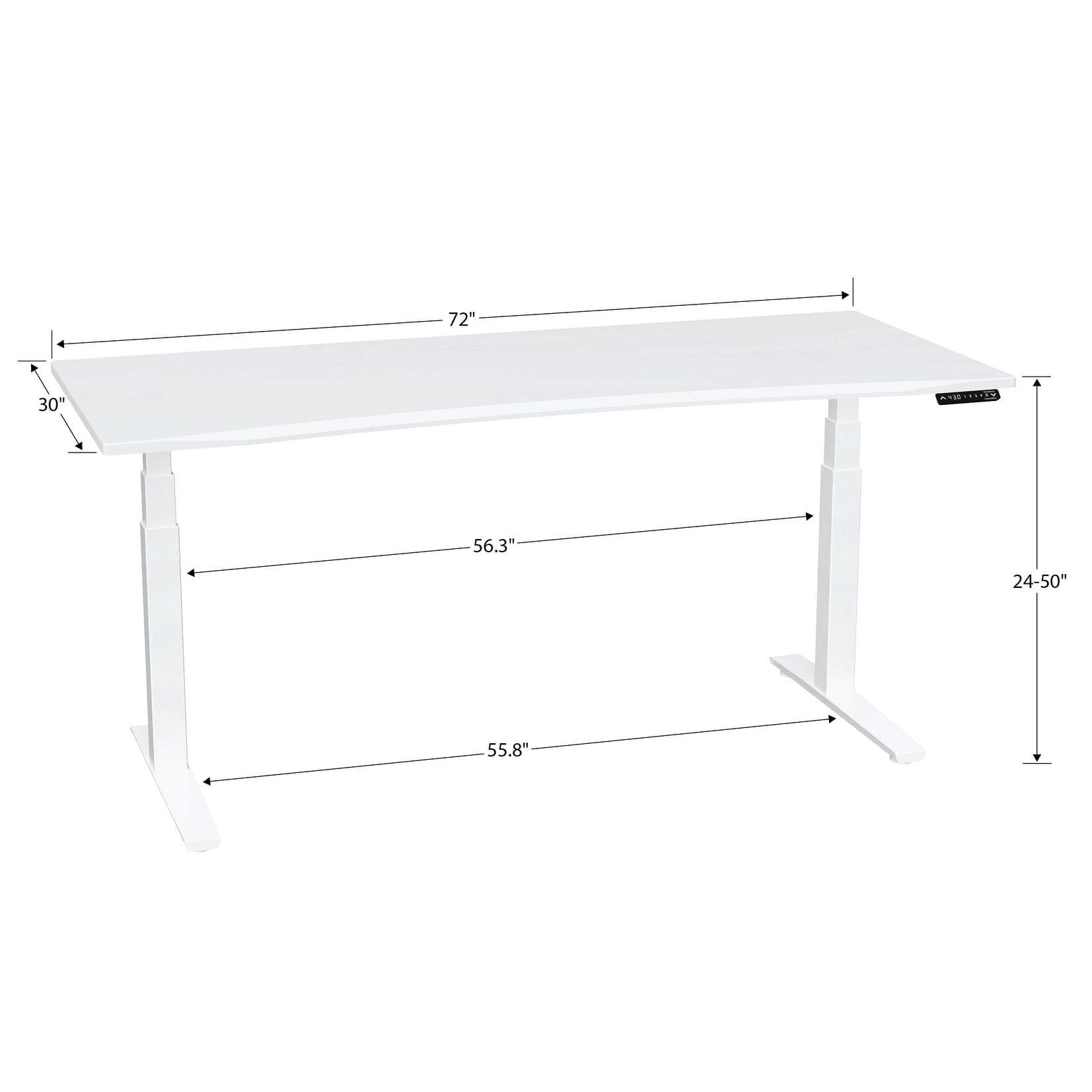 SmartMoves Sit/ Stand Adjustable Desk - White