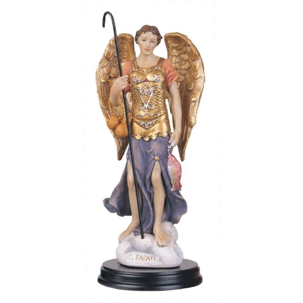 Q-Max 5"H Archangel Raphael Statue Angel of Healing Holy Figurine Religious Decoration