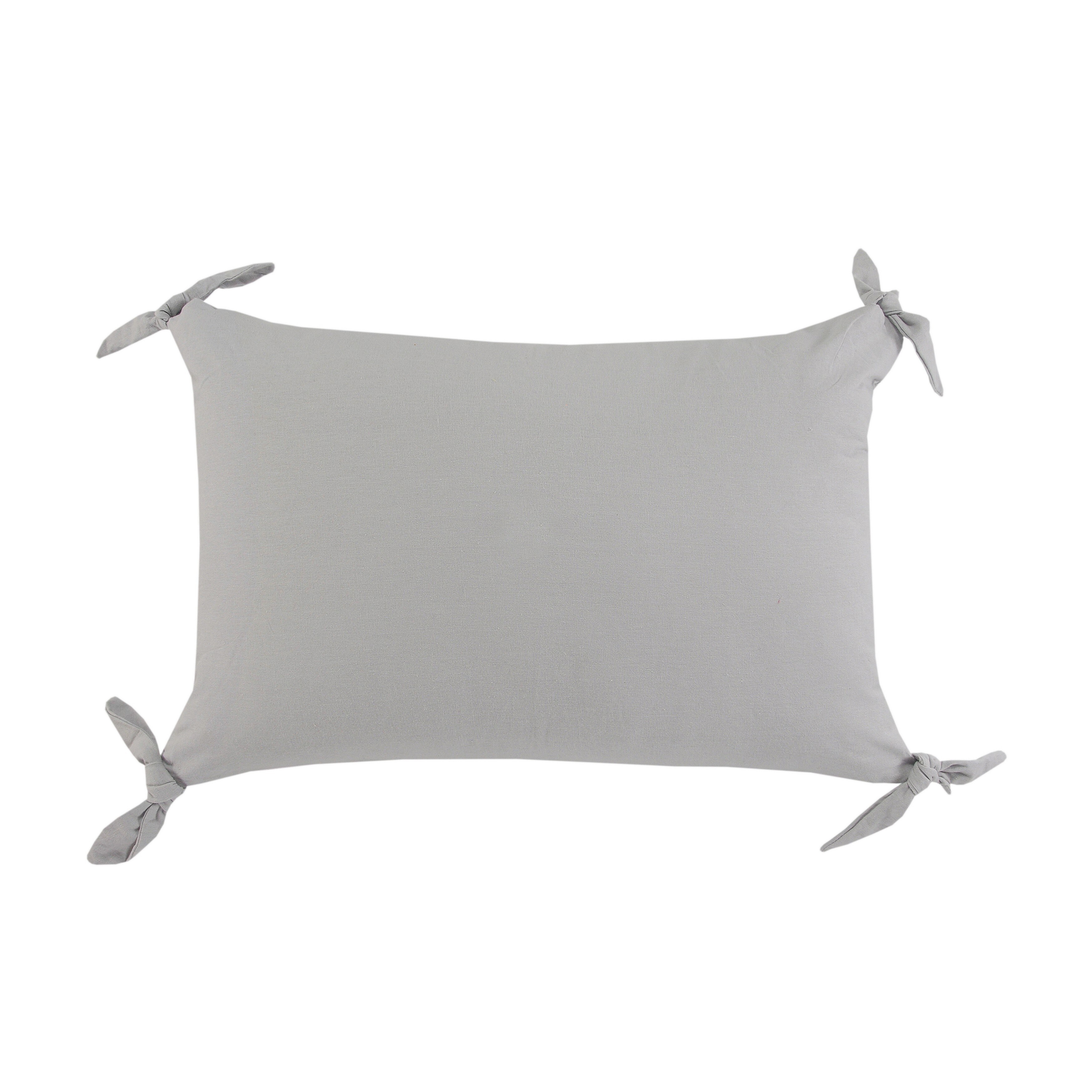 LR Home Solid Gray Corner Tie Throw Pillow
