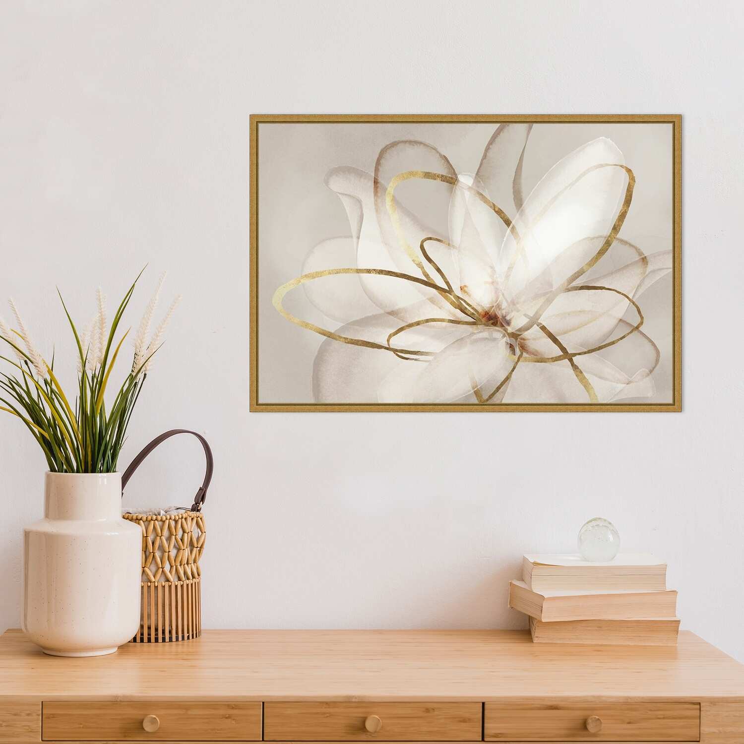 Transparent Beauty III (Floral) by Eva Watts Framed Canvas Art