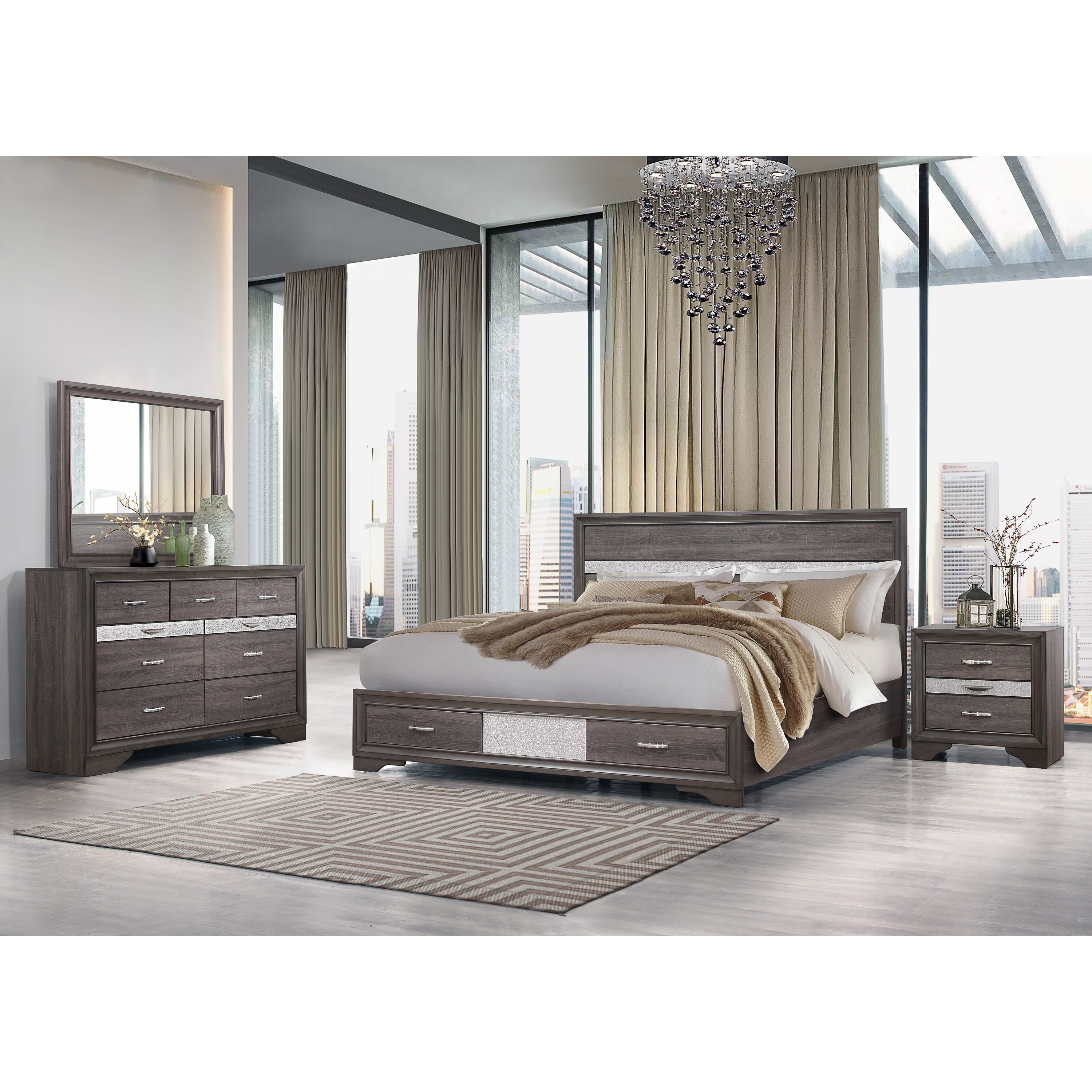 Global Furniture USA Seville Grey King Bed