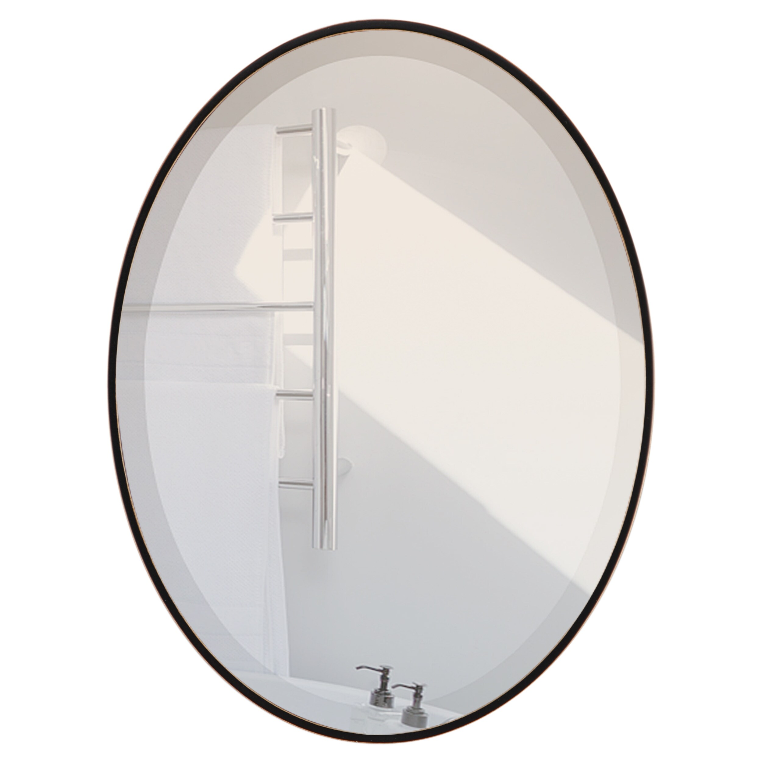 Livingston Framed Oval Mirror - Rubbed Black