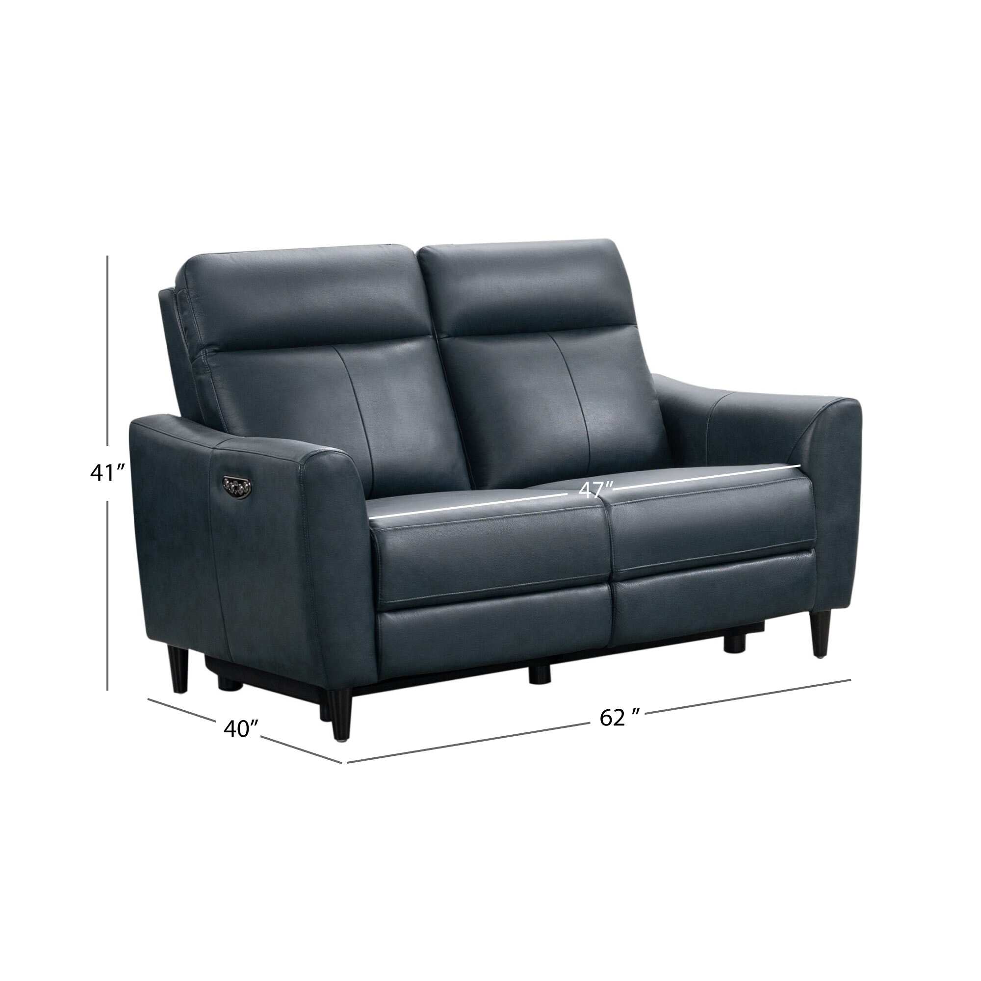 Abbyson Ludovic Leather Power Reclining Loveseat with Power Headrest
