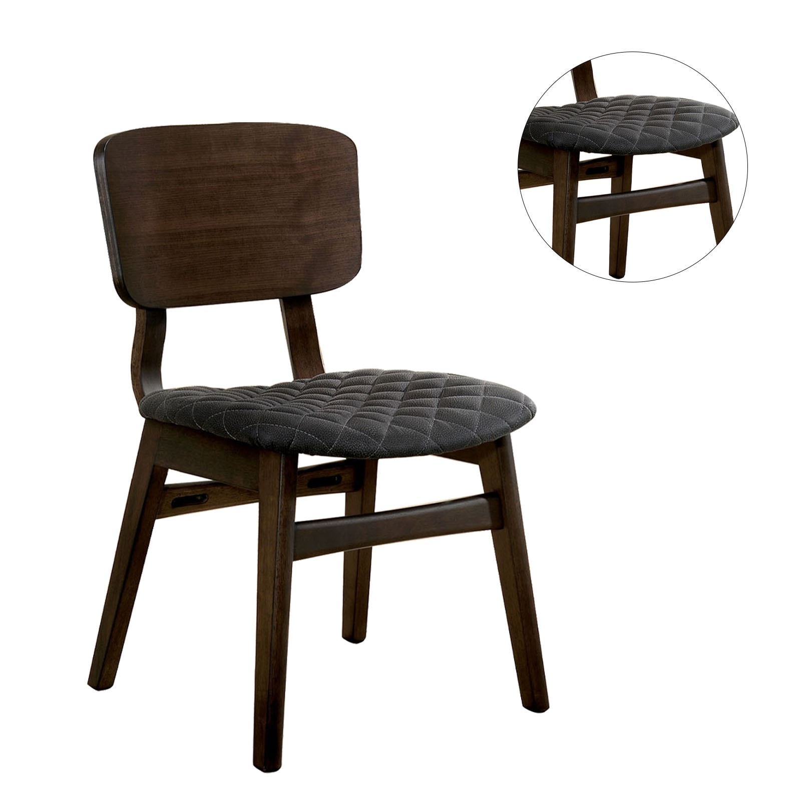 Set of 2 Side Chairs in Gray Walnut and Espresso