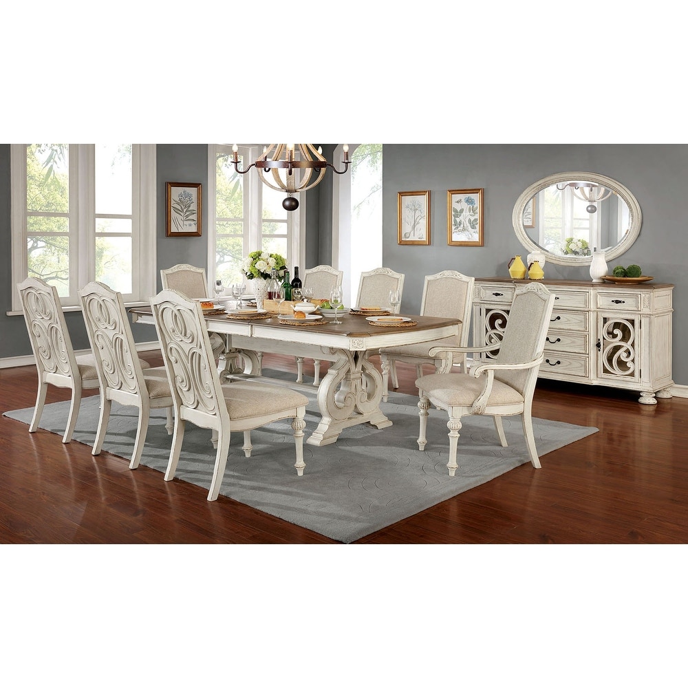 Wood Dining Table in Antique White - Antique White