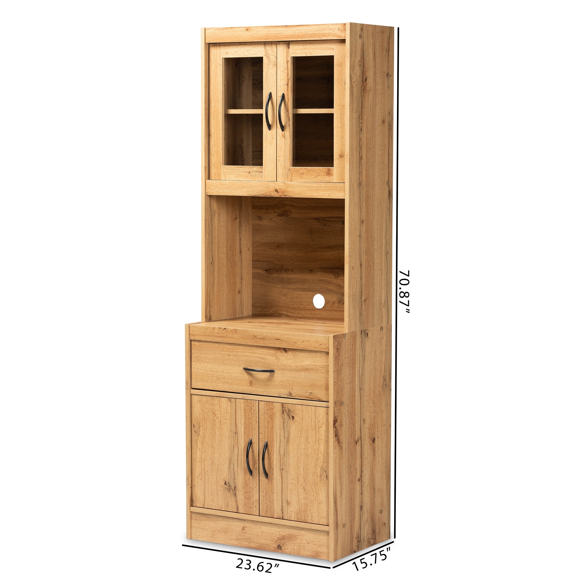 Laurana Modern and Contemporary Kitchen Wood Cabinet and Hutch
