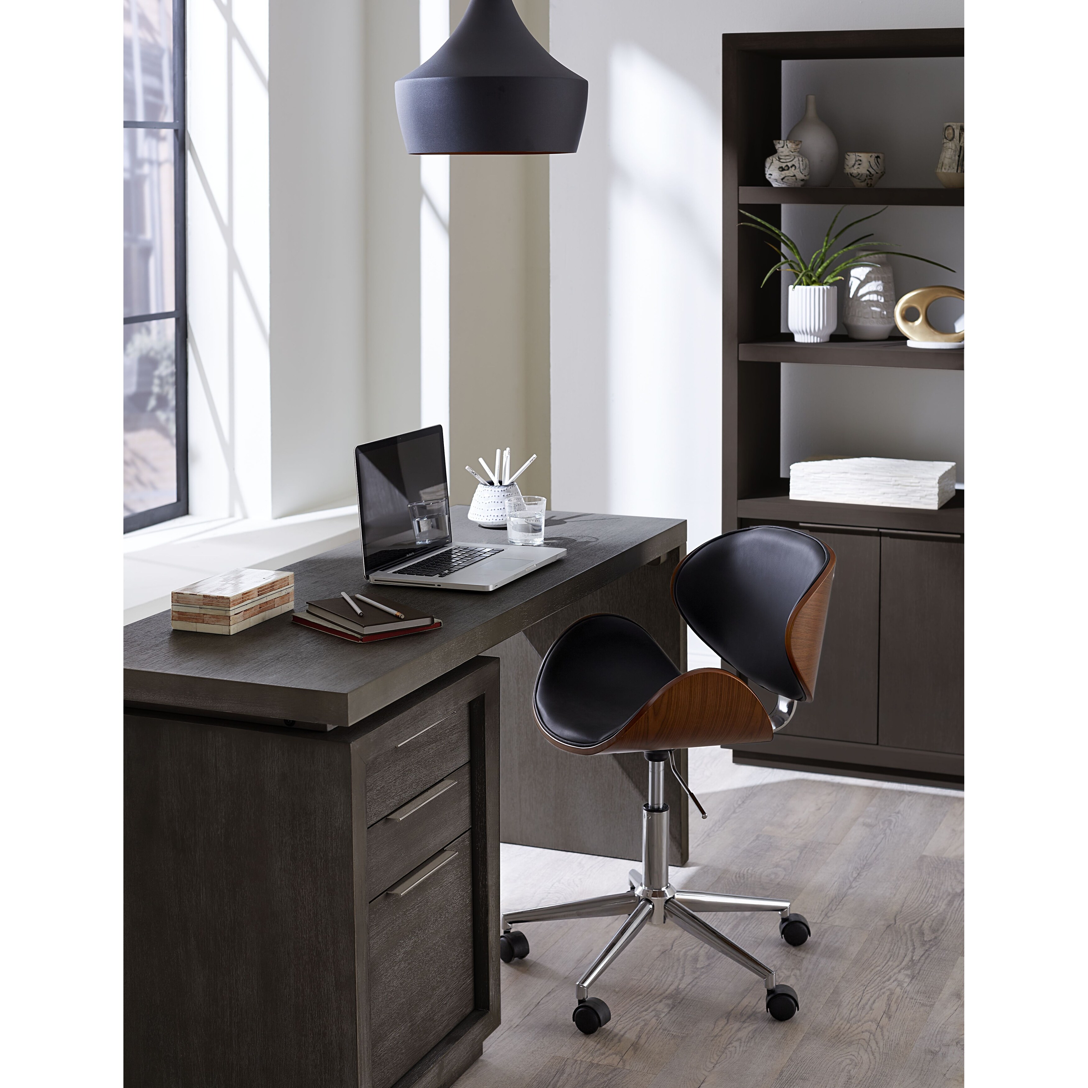 Oxford Single Pedestal Desk in Basalt grey