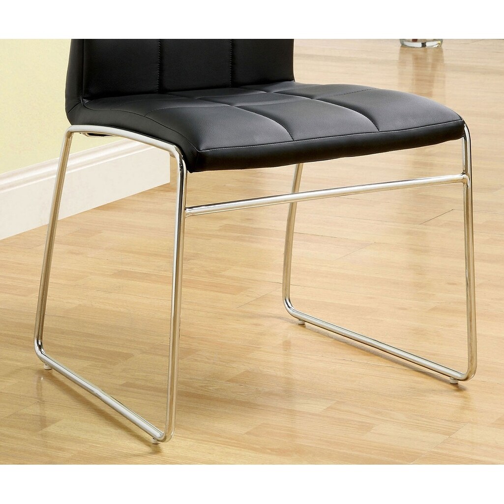 Set of 2 Leatherette Upholstered Counter Hight Chair