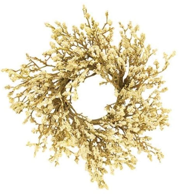 Fall Array Astilbe Candle Ring Cream - 10" in diameter.
