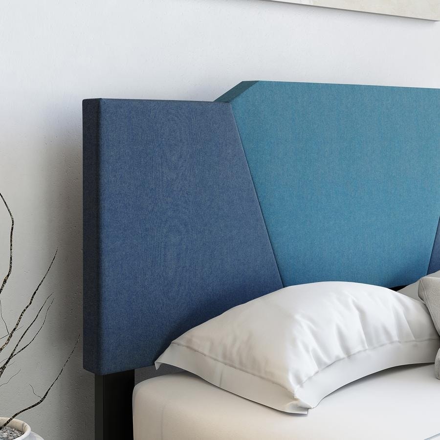 Boyd Sleep Tuscany Upholstered Linen Geometrical Bed Frame with Headboard