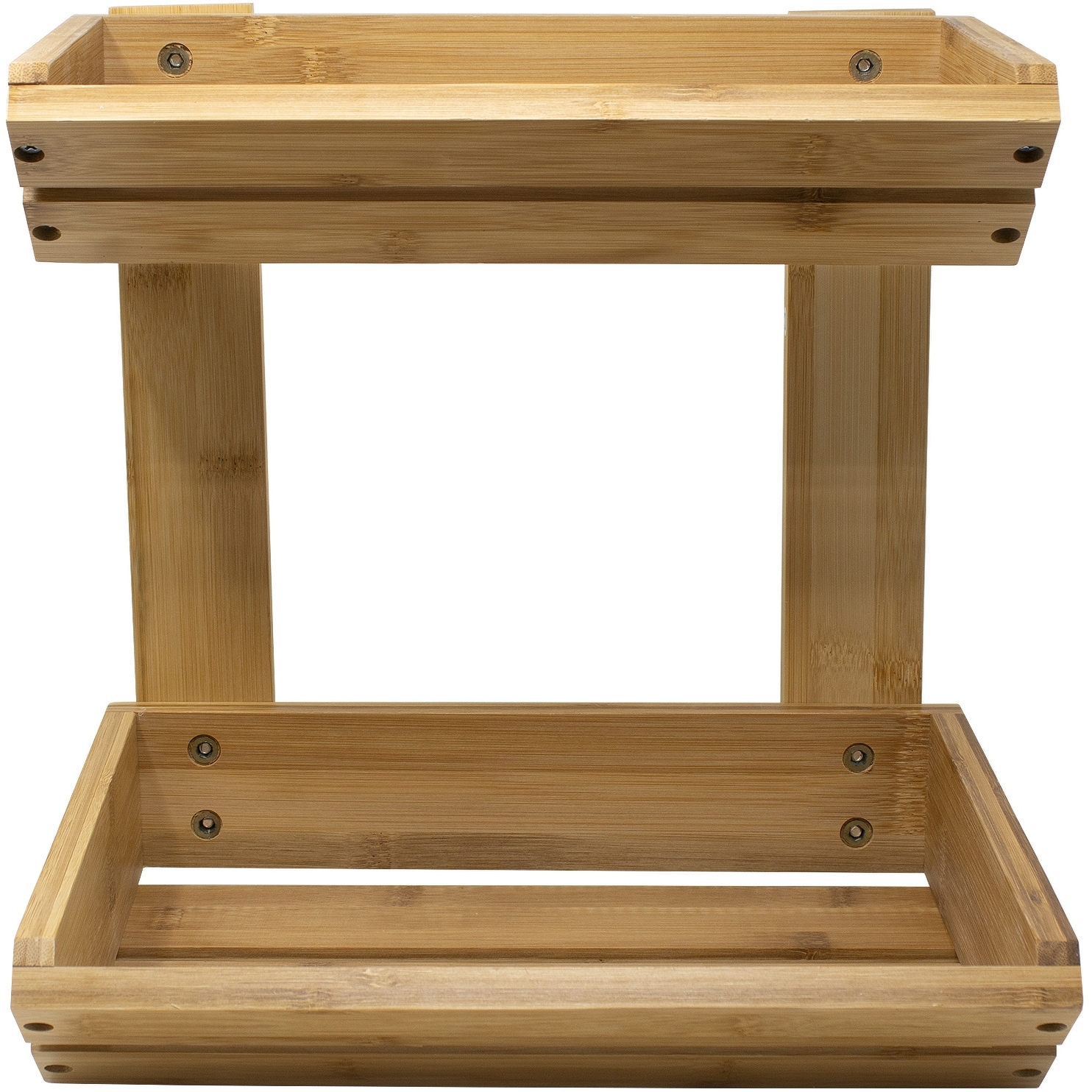 Bamboo Fruit Vegetable Basket Kitchen Counter Stand 2-Tier Storage