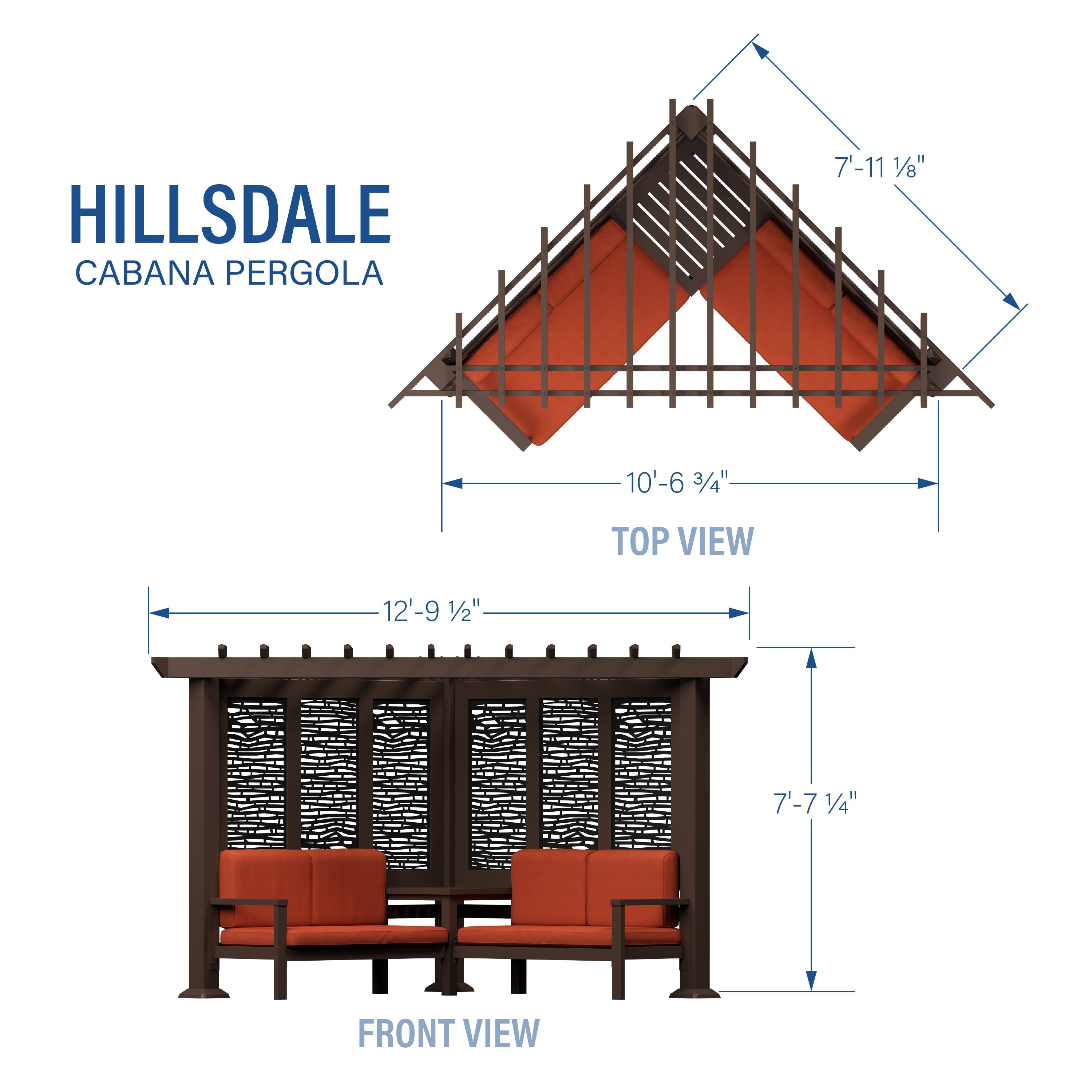 Backyard Discovery Hillsdale Traditional Pergola with Conversation Seating (Terracotta)