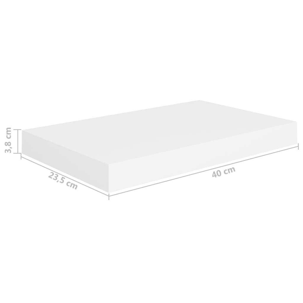 vidaXL Floating Wall Shelf White 15.7"x9.1"x1.5" MDF - 15.7" x 9.1" x 1.5"