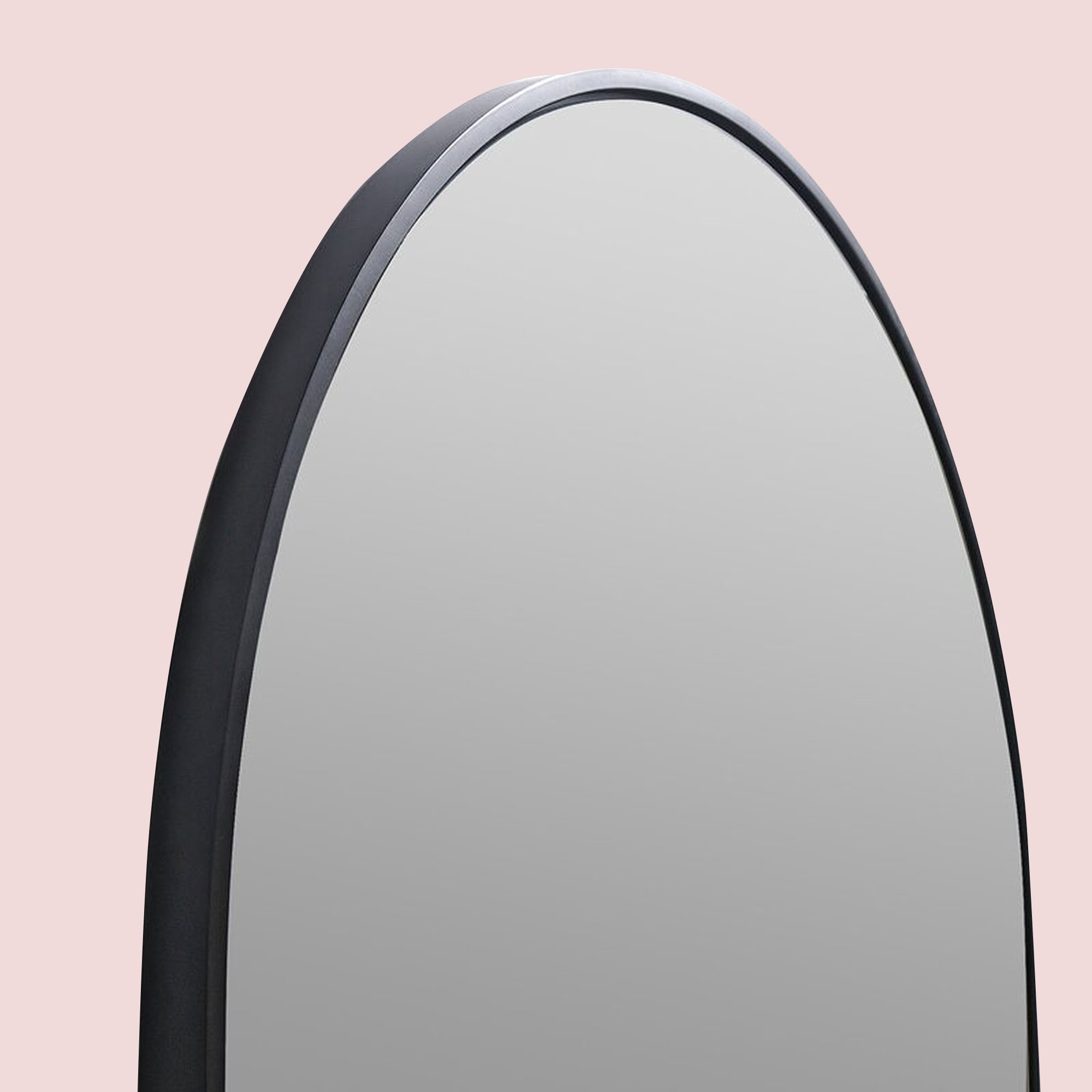 Arch Floor & Full Length Black Framed Wall Mirror - 65"×22" - Right Angle
