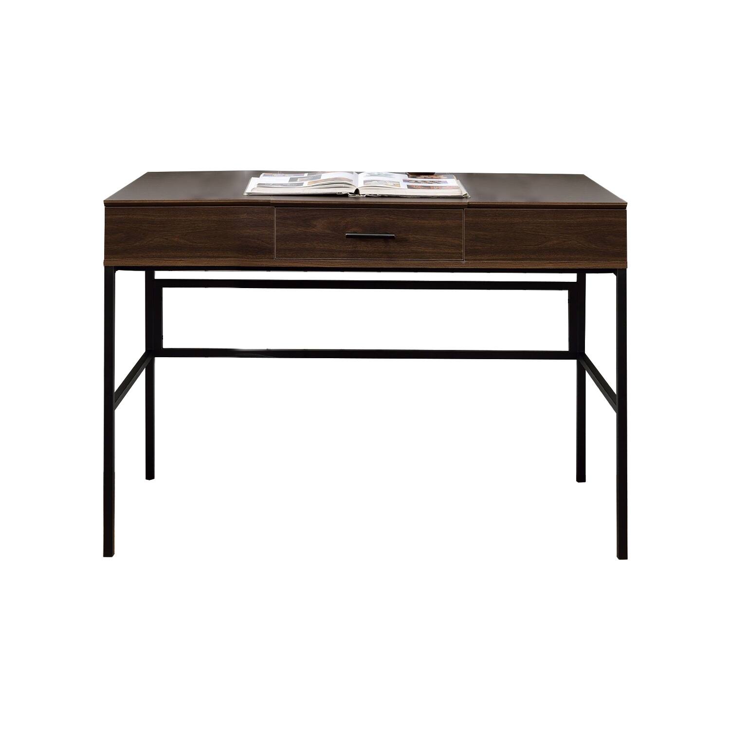 Writing Desk with Lift Top Storage and USB Plugin, Brown