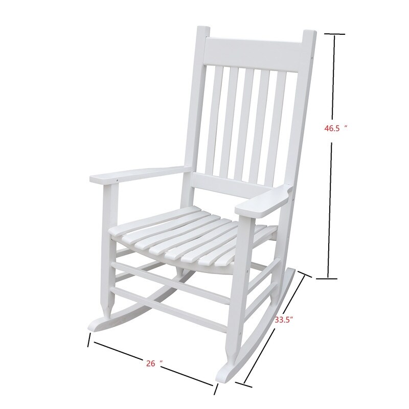 Casual Outdoor Indoor Wood Rocking Chair with Slatted Back