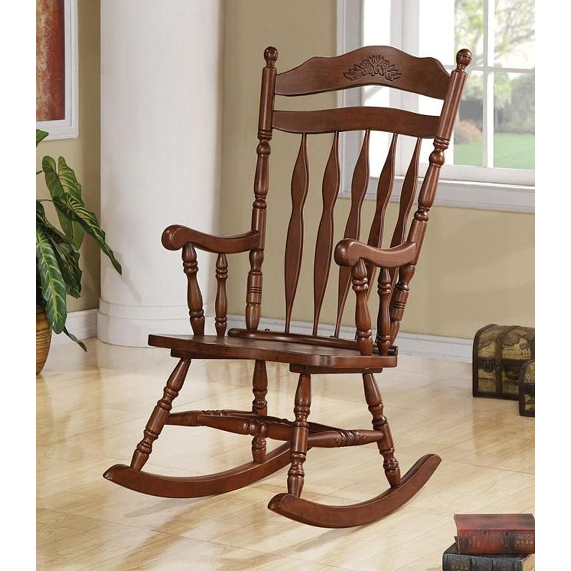 Colby Windsor Country Style Brown Wooden Rocking Chair