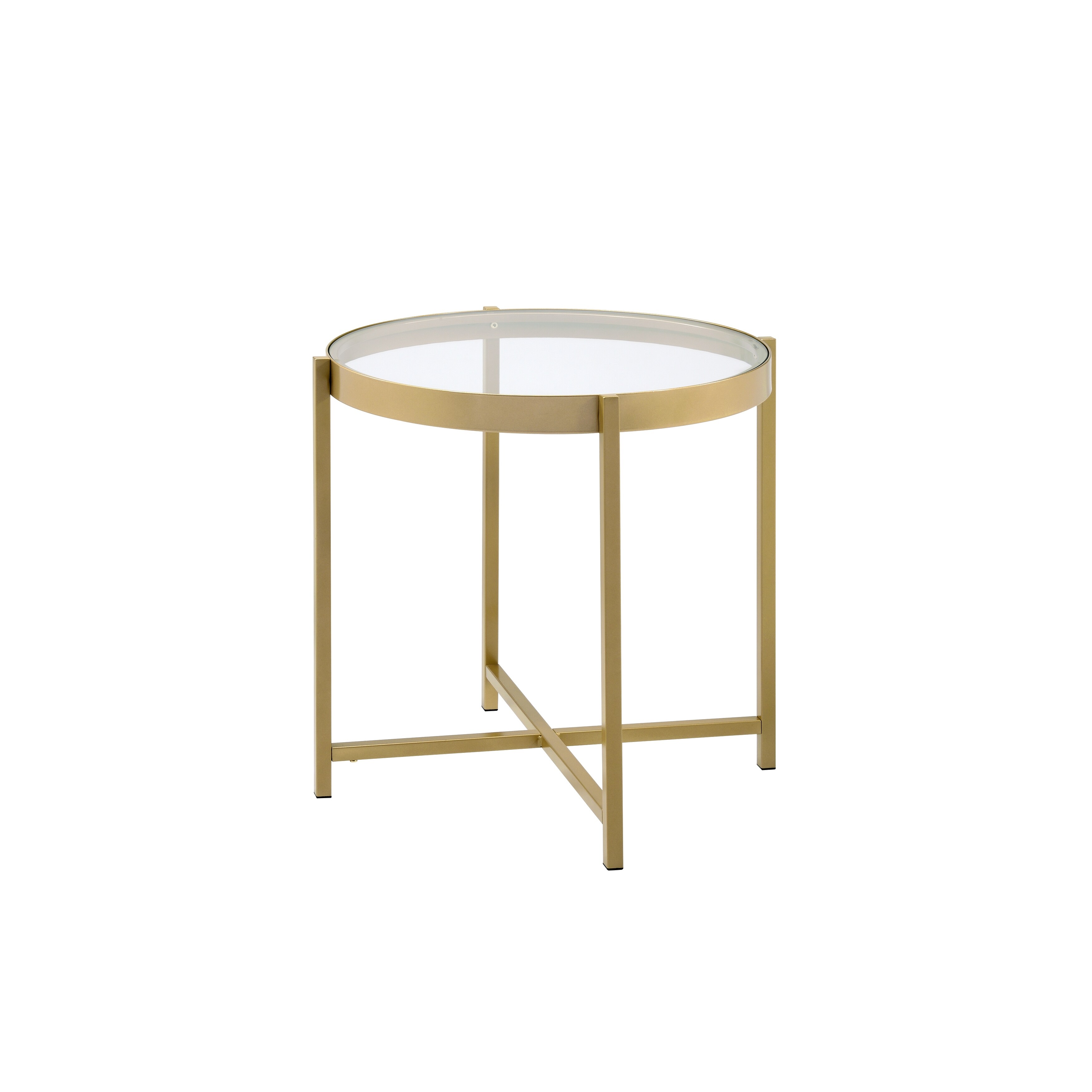 Coffee Table, Clear Glass & Gold Finish