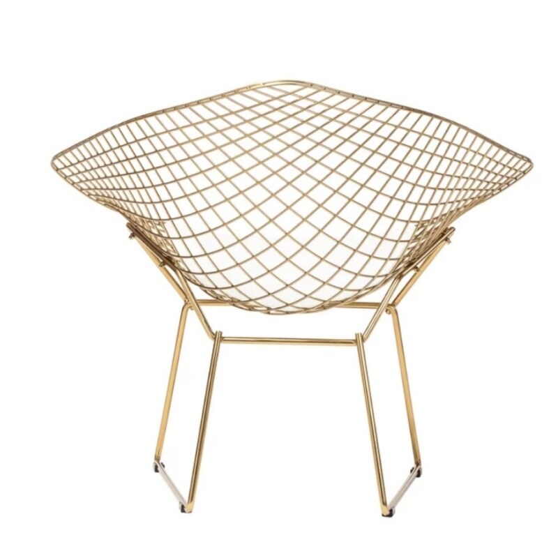 Diamond Bertoia Chair with Cushion - 33'' H (SH 17.5") x 33'' W x 26'' D