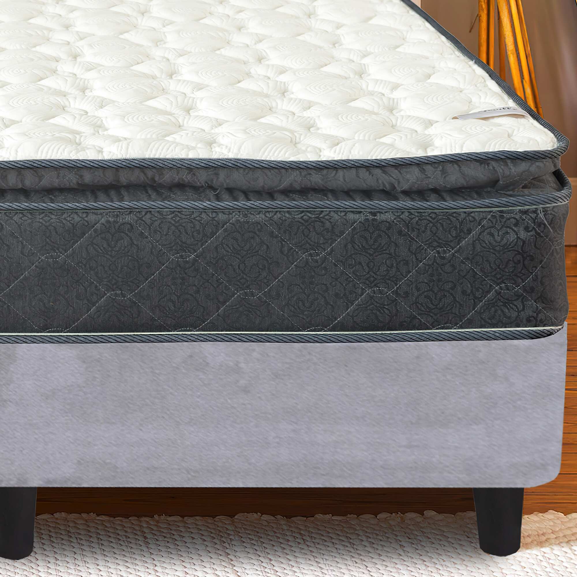 Onetan Mattress and Platfrom Bed Set, 10-Inch Memory Foam Medium Pillow Top Hybrid Mattress and 13" Wood Premium Platform Bed