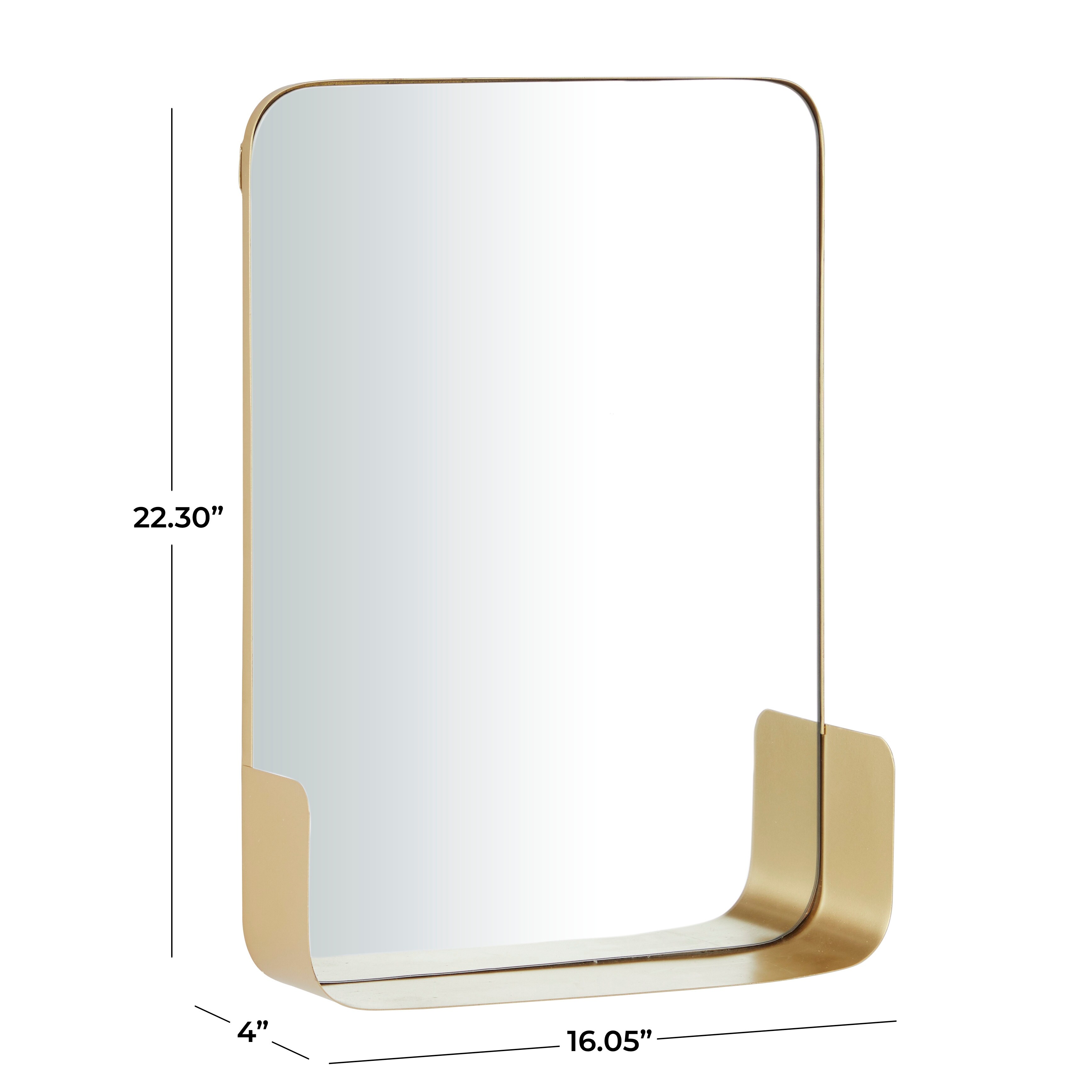 Metal Modern Rectangle Wall Mirror - 16 x 4 x 22
