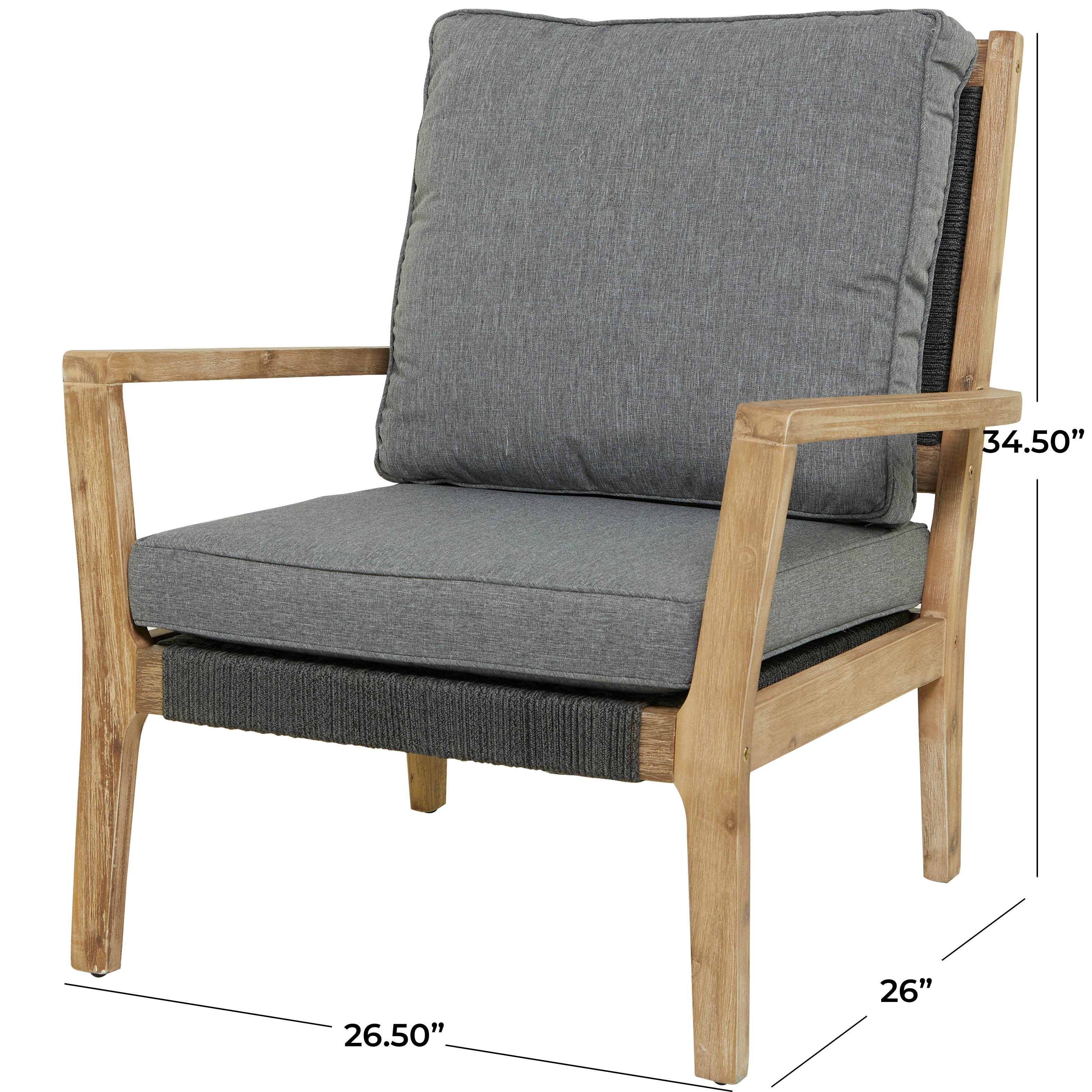 Dark Grey Wood Contemporary Outdoor Sofa or Chair