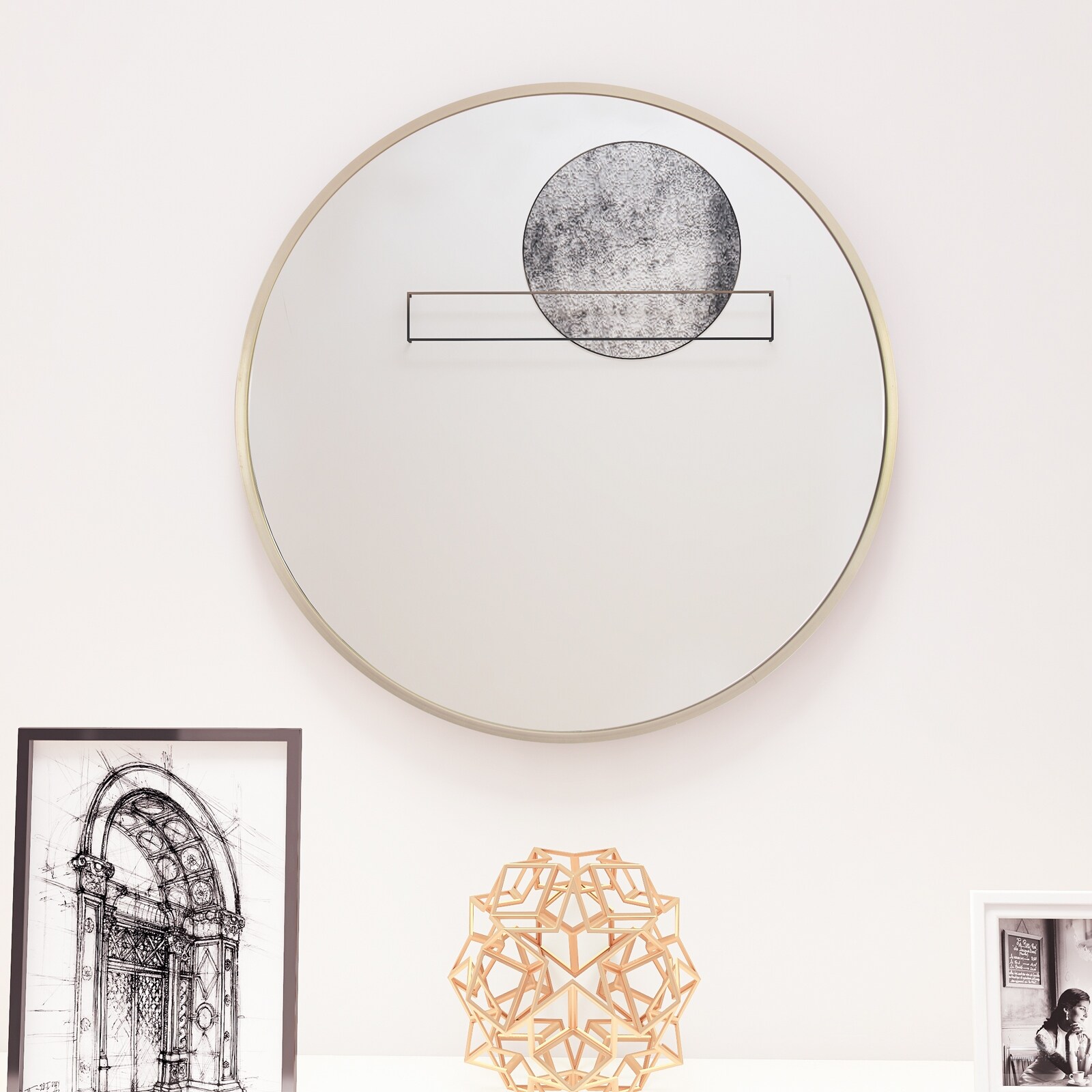 Nestfair 20" Wall Circle Mirror Vanity Mirror Entryway Mirror