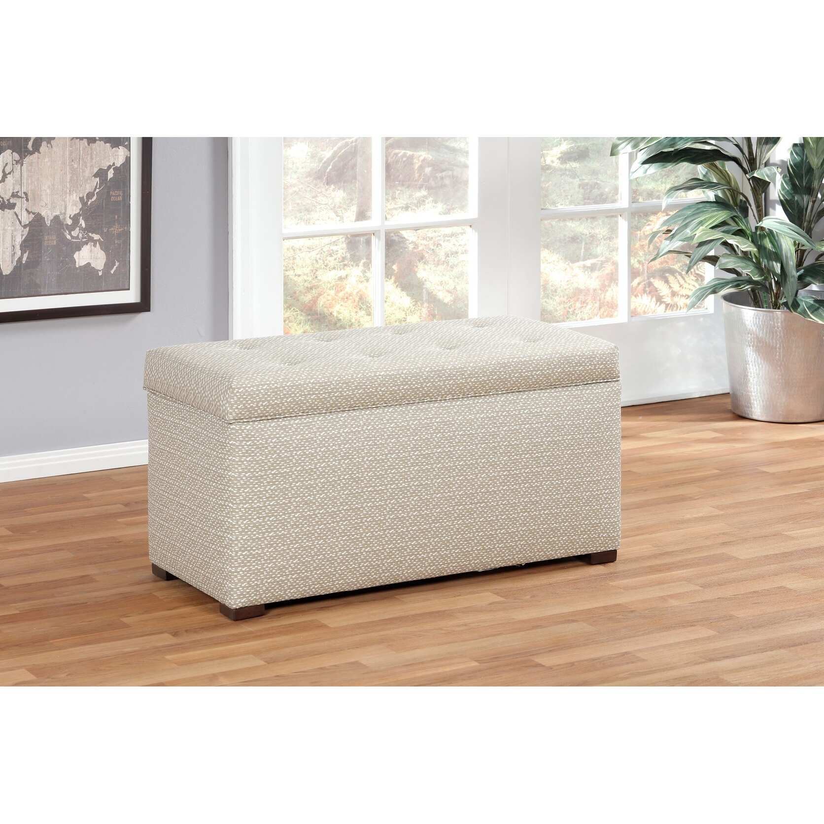 Angela by Sole Designs Upholstered Storage Ottoman Bench