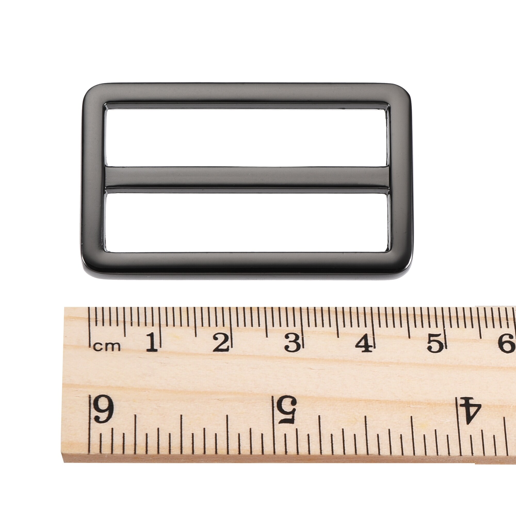 38.6mm(1.52") Flat Metal Slide Strap Adjustable Buckle Black 10pcs