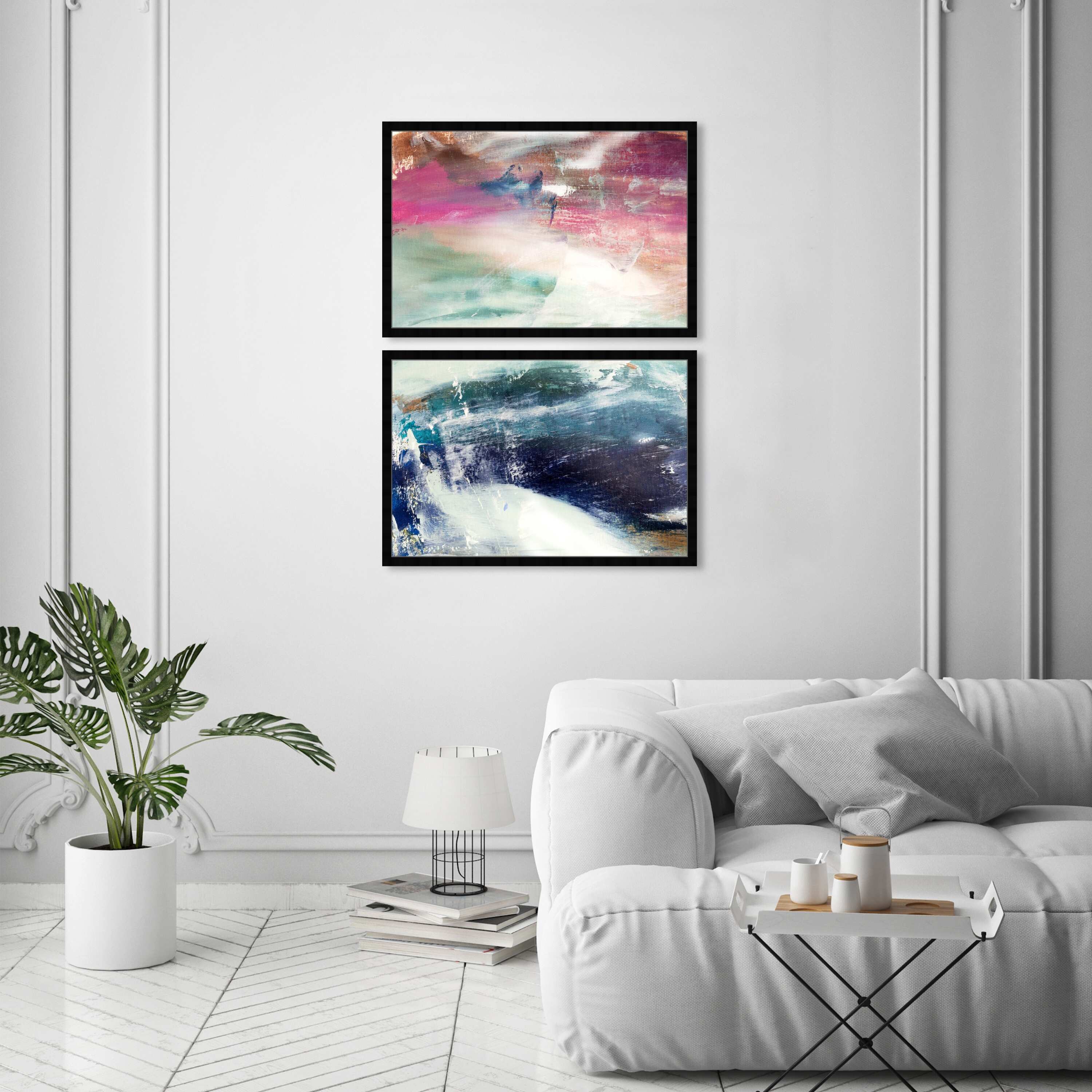 Oliver Gal 'Colorful Ocean Textures' Abstract Pink Wall Art Canvas Print