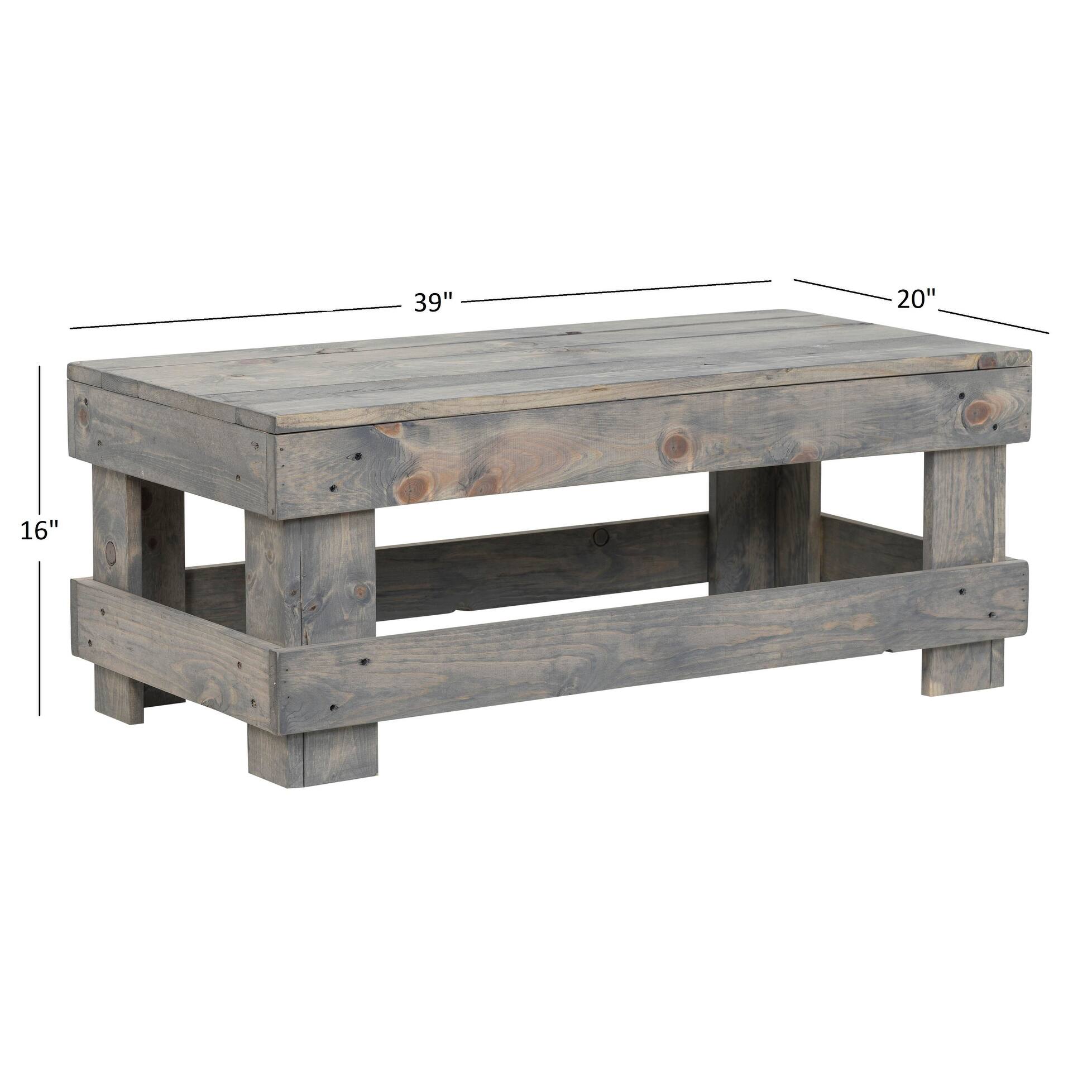 Landmark Pine Solid Wood Farmhouse Coffee Table