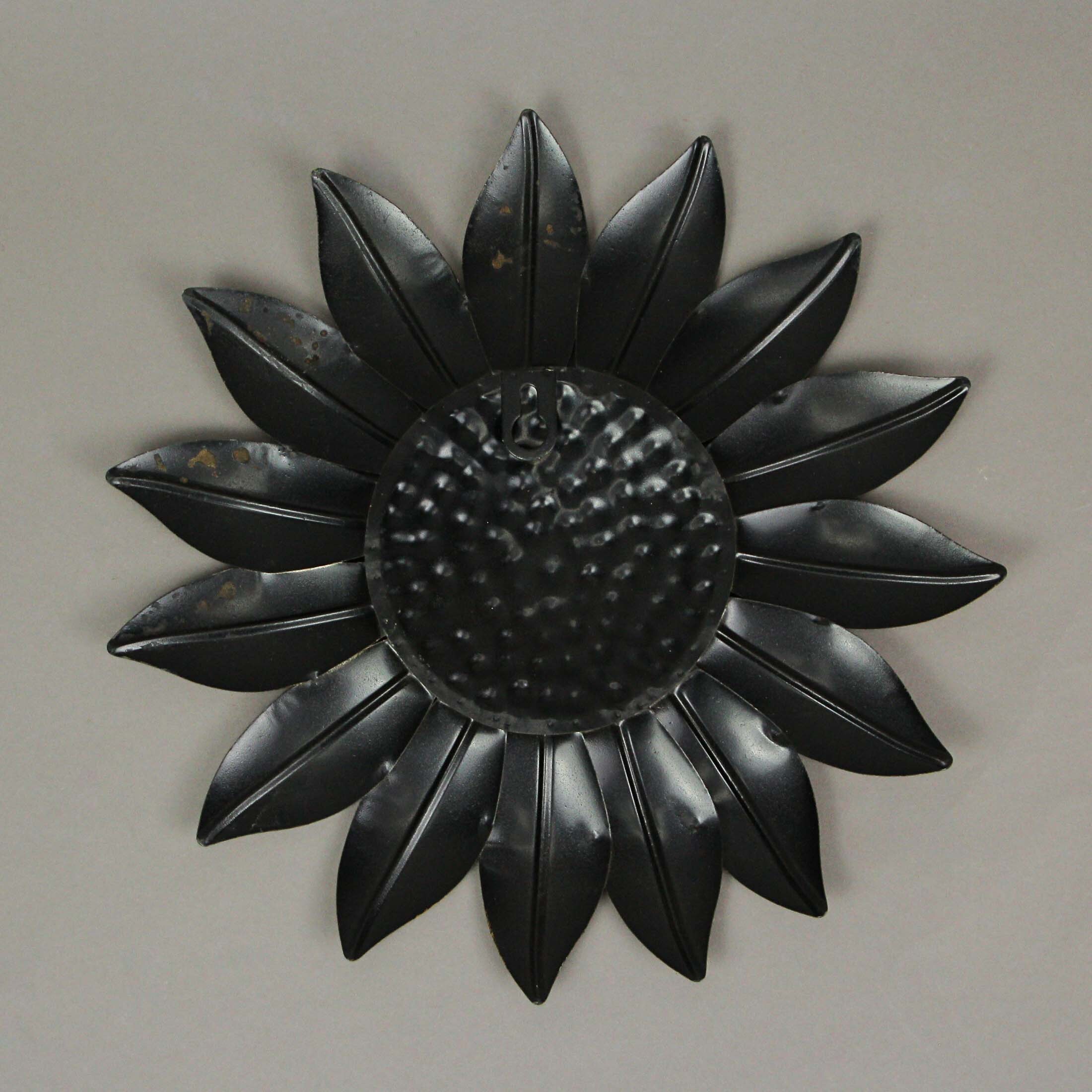Hand Painted Metal Sunflower Wall Sculpture Medium 10.25 Inch Diameter