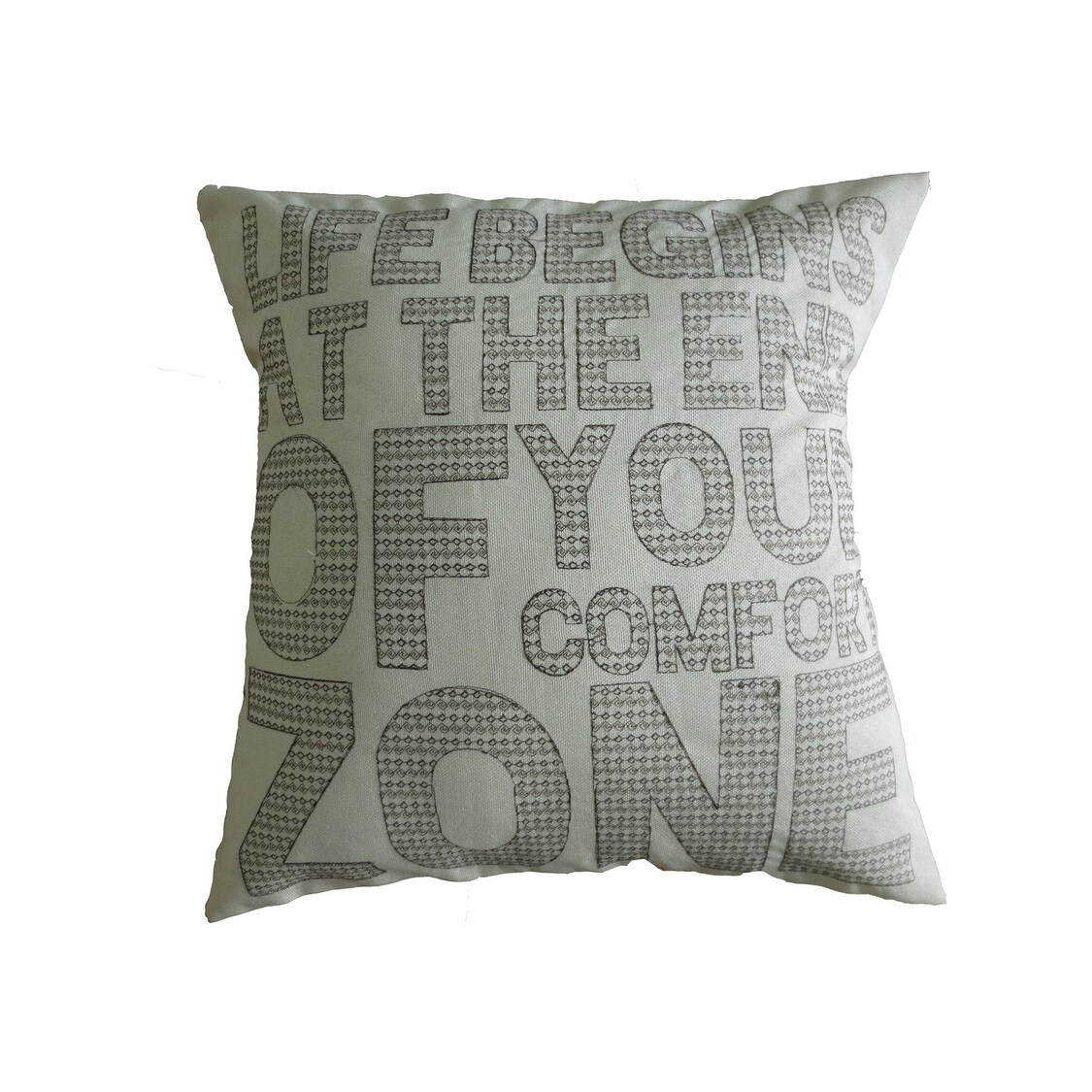 Violet Linen Seasonal Burlap Embroidered Inspirational Quote Print Pattern Decorative Cushion Cover - Life Comfort Zone