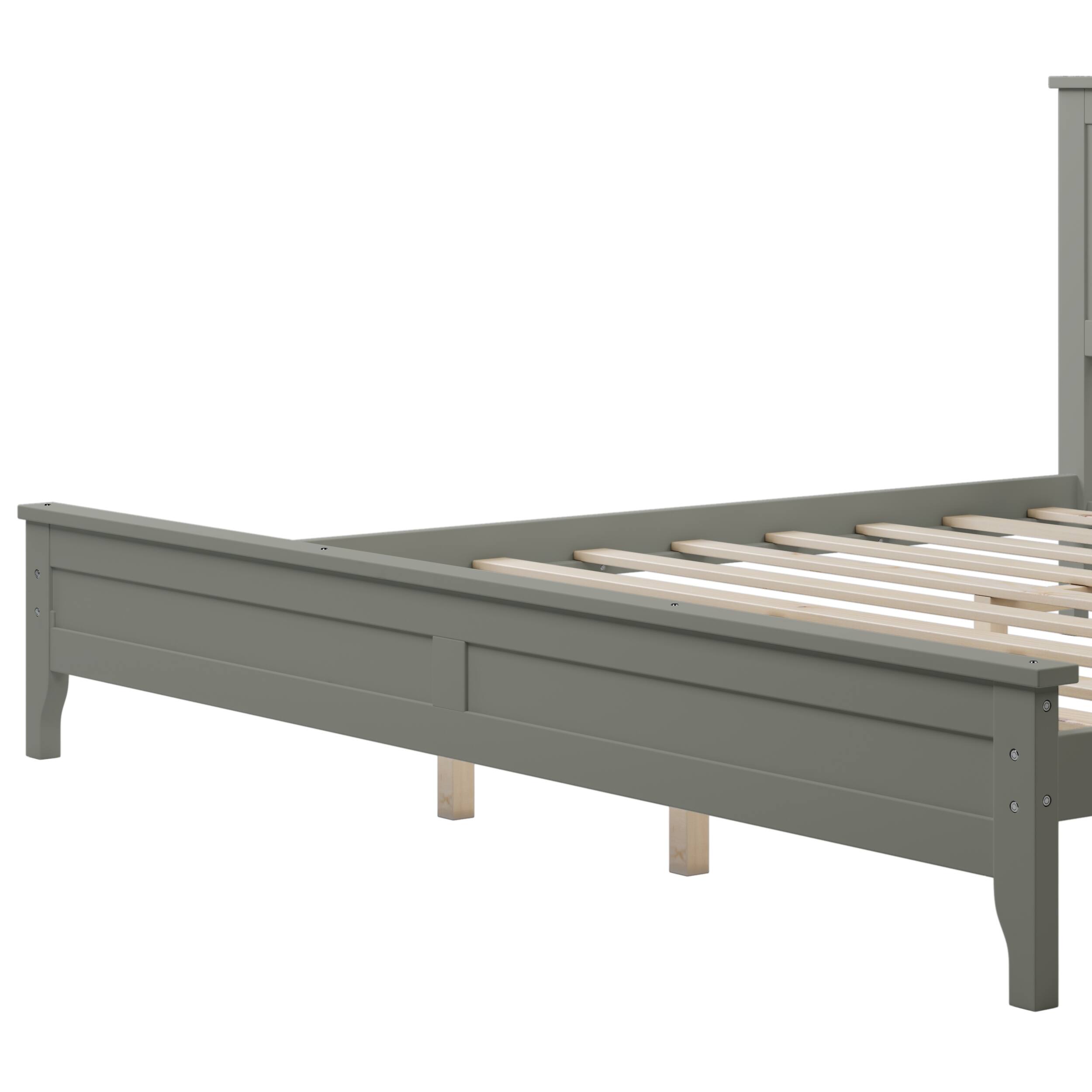 Modern White Solid Wood Platform Bed