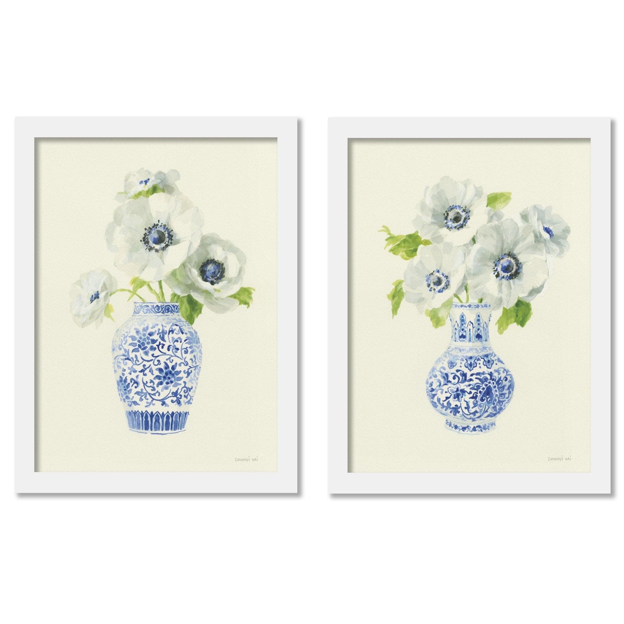 Plant in Vase by Danhui Nai - 2 Piece Gallery Framed Print Art Set