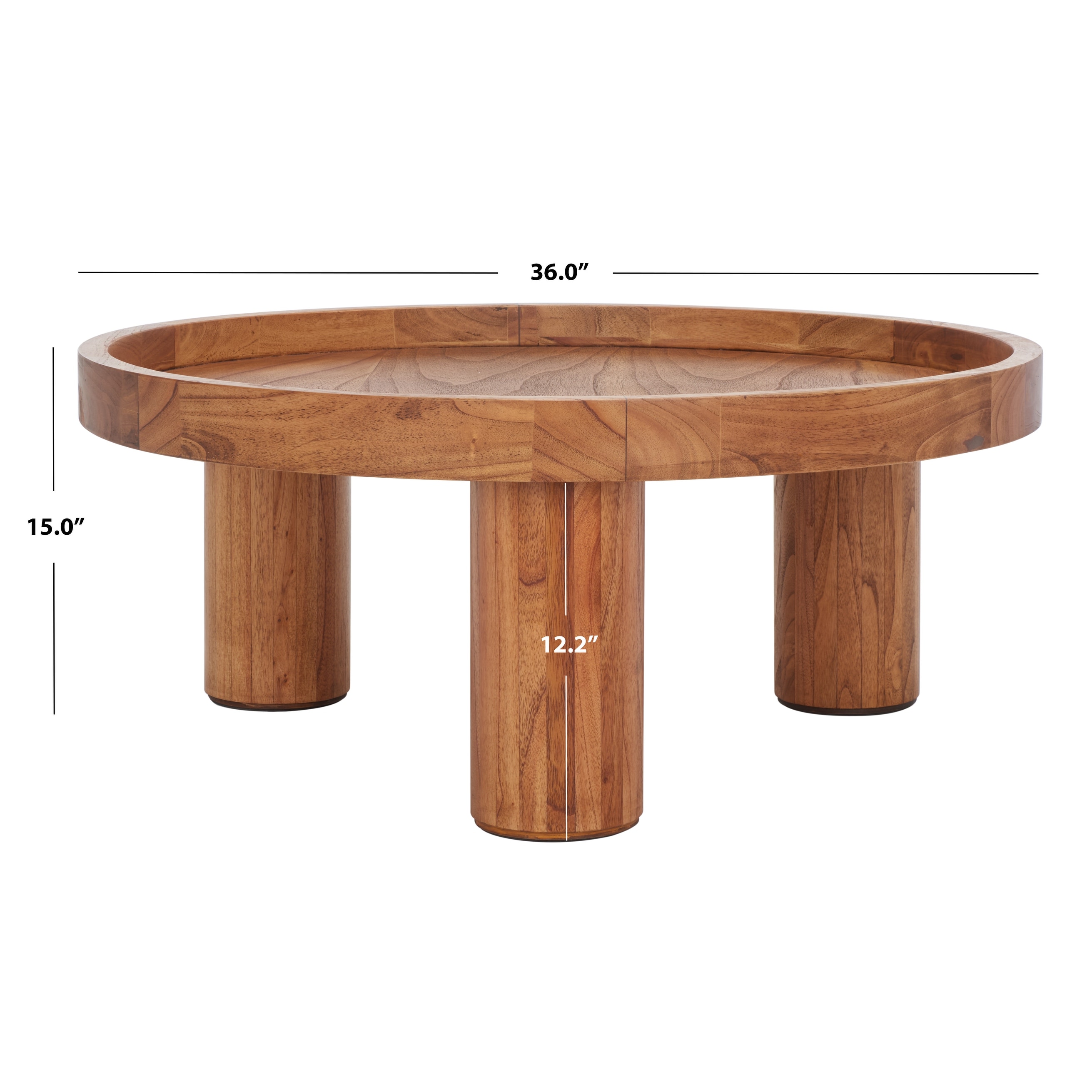 SAFAVIEH Meek 3 Leg Round Coffee Table - 36" W x 36" D x 15" H