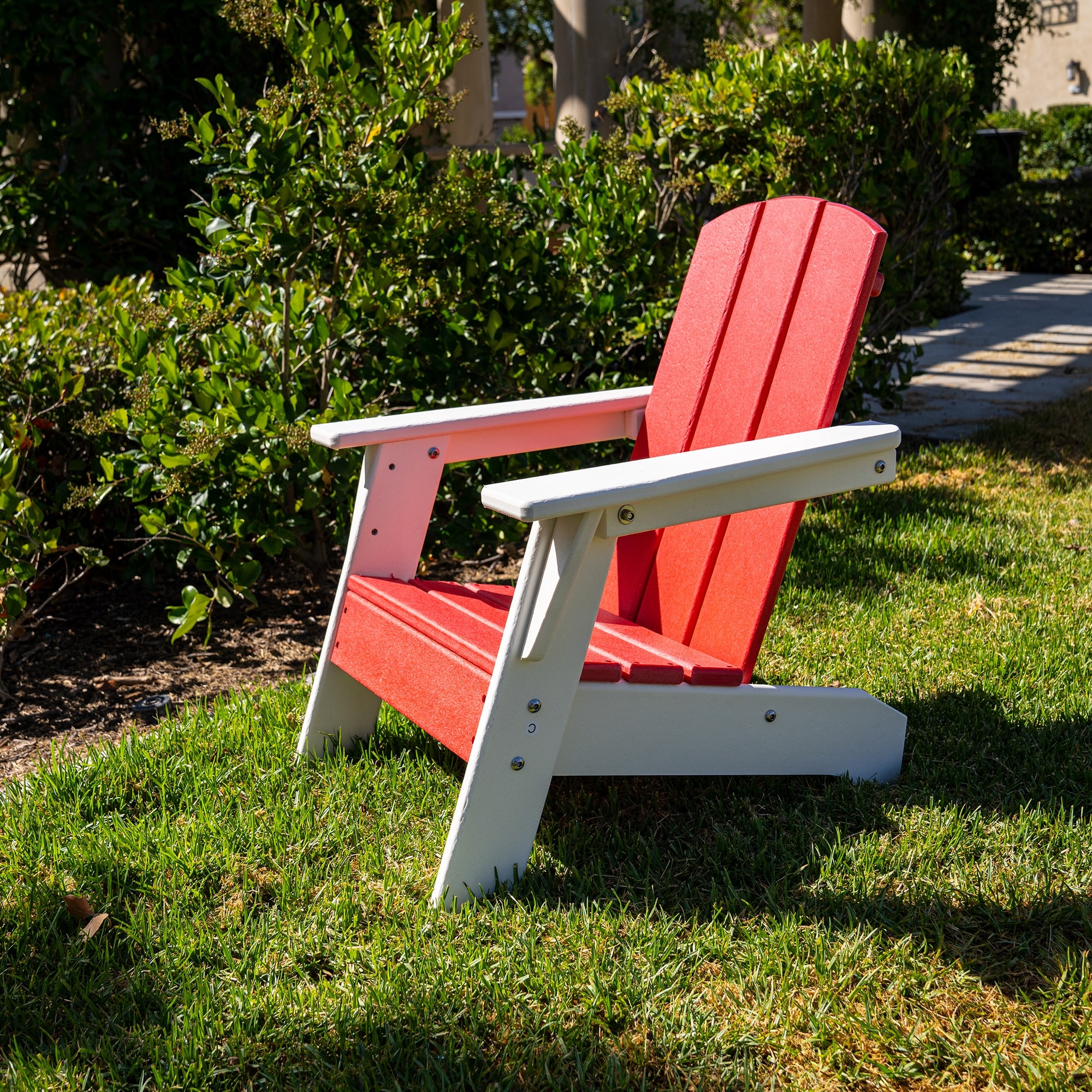 RESINTEAK Child-Size Adirondack Chair White Armrest