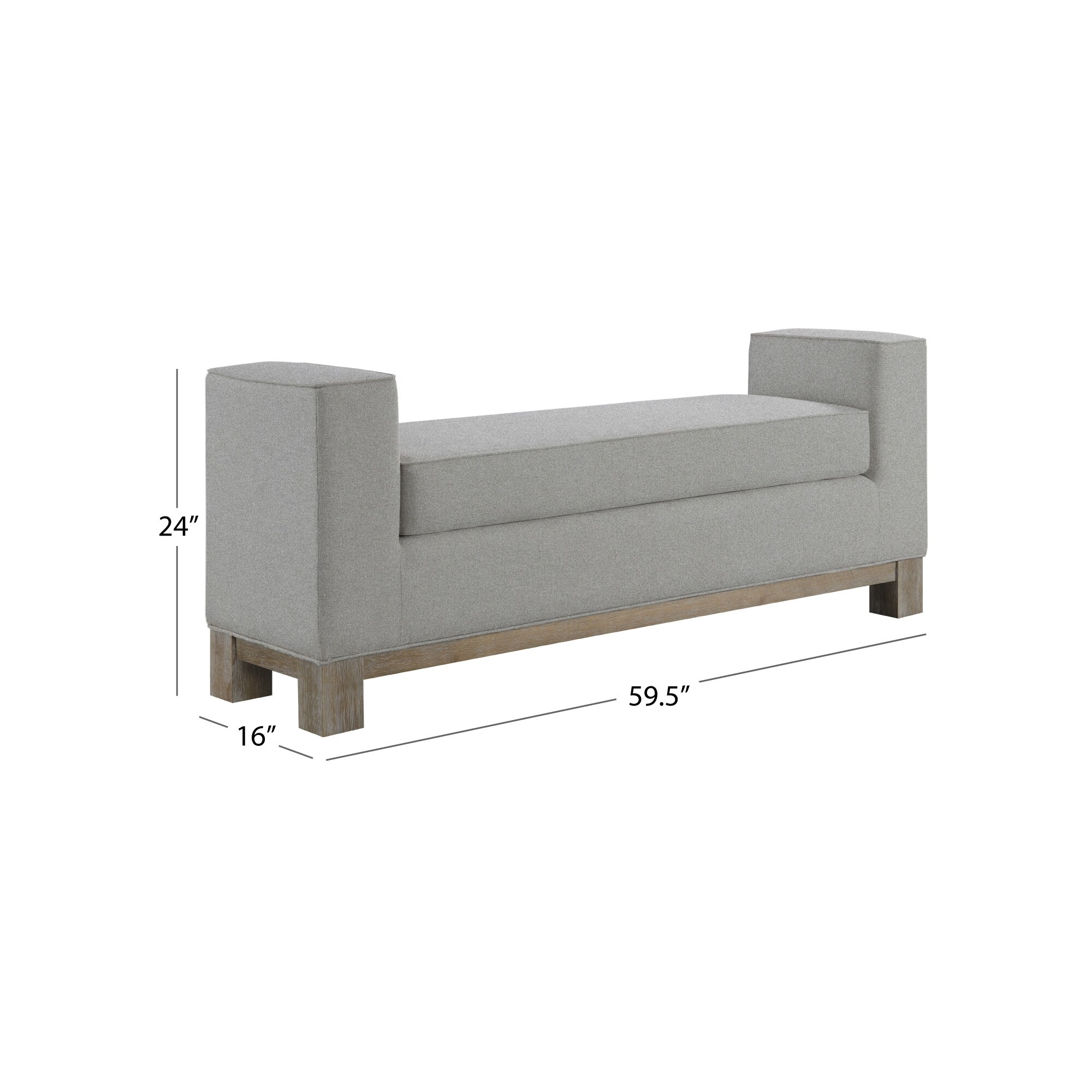 Cape Cod Stain-Resistant Fabric Upholstered Bedroom Bench (Queen)