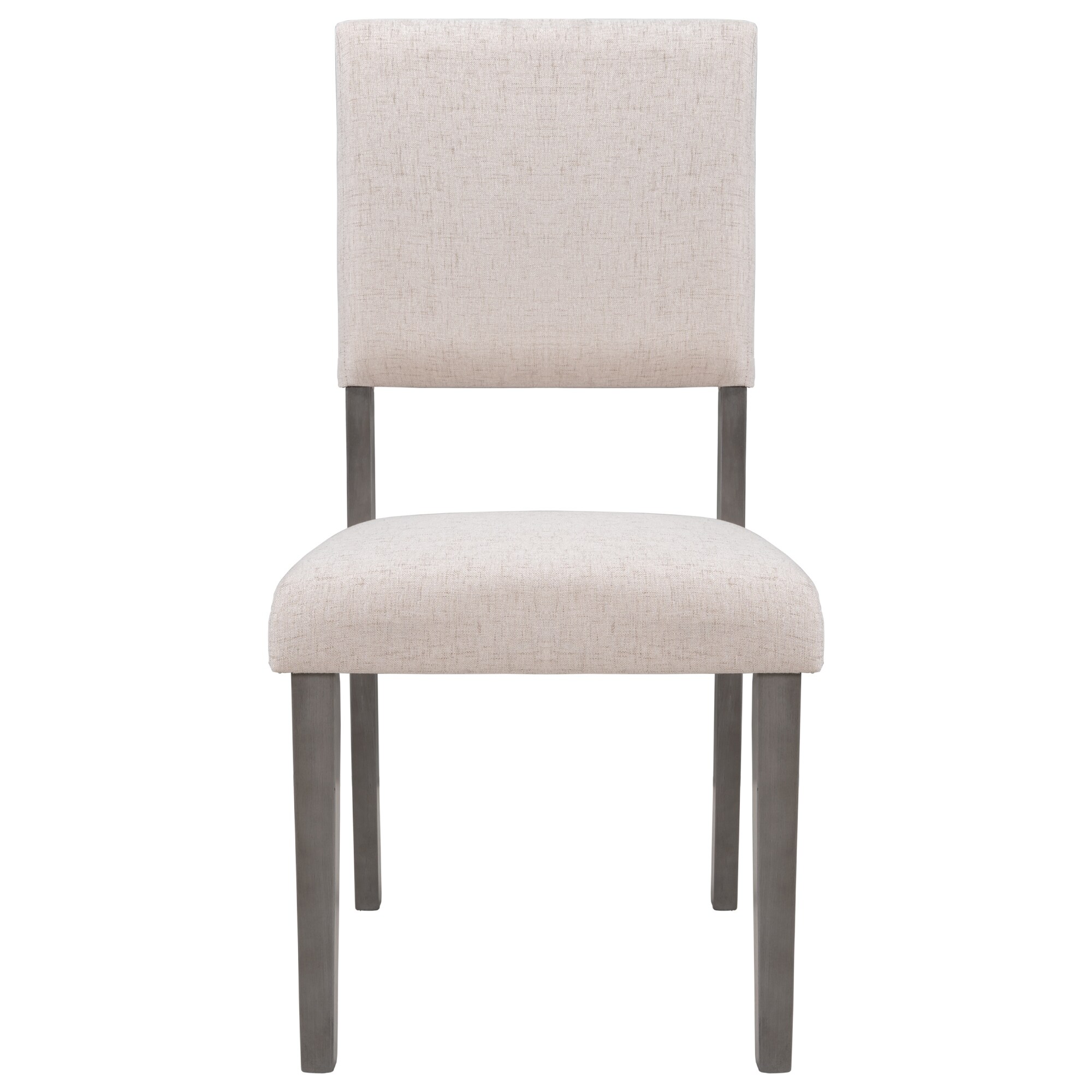 Mid-Century Wood 4 Upholstered Dining Chairs for Small Places, Beige