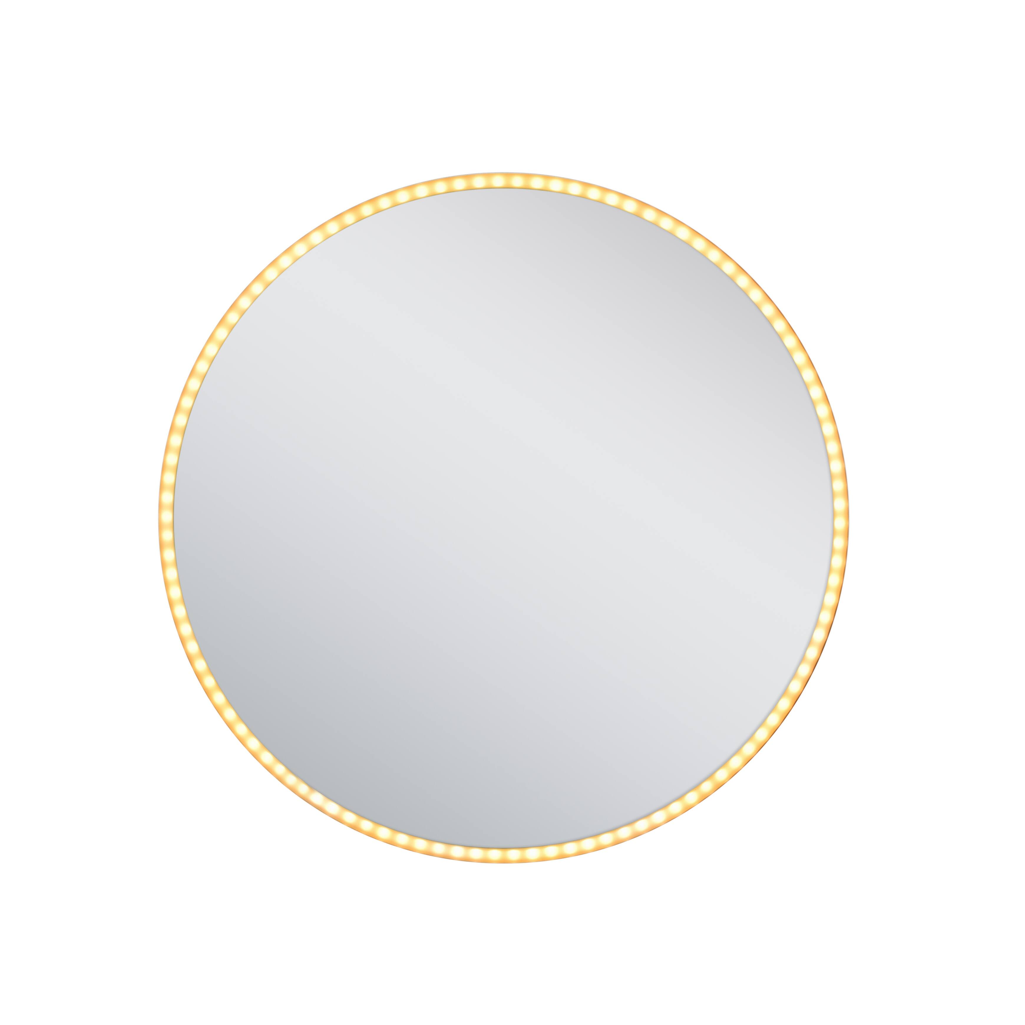 American Imaginations 24-in. W Round Aluminum Wall Mount LED Backlit Mirror In Aluminum Color
