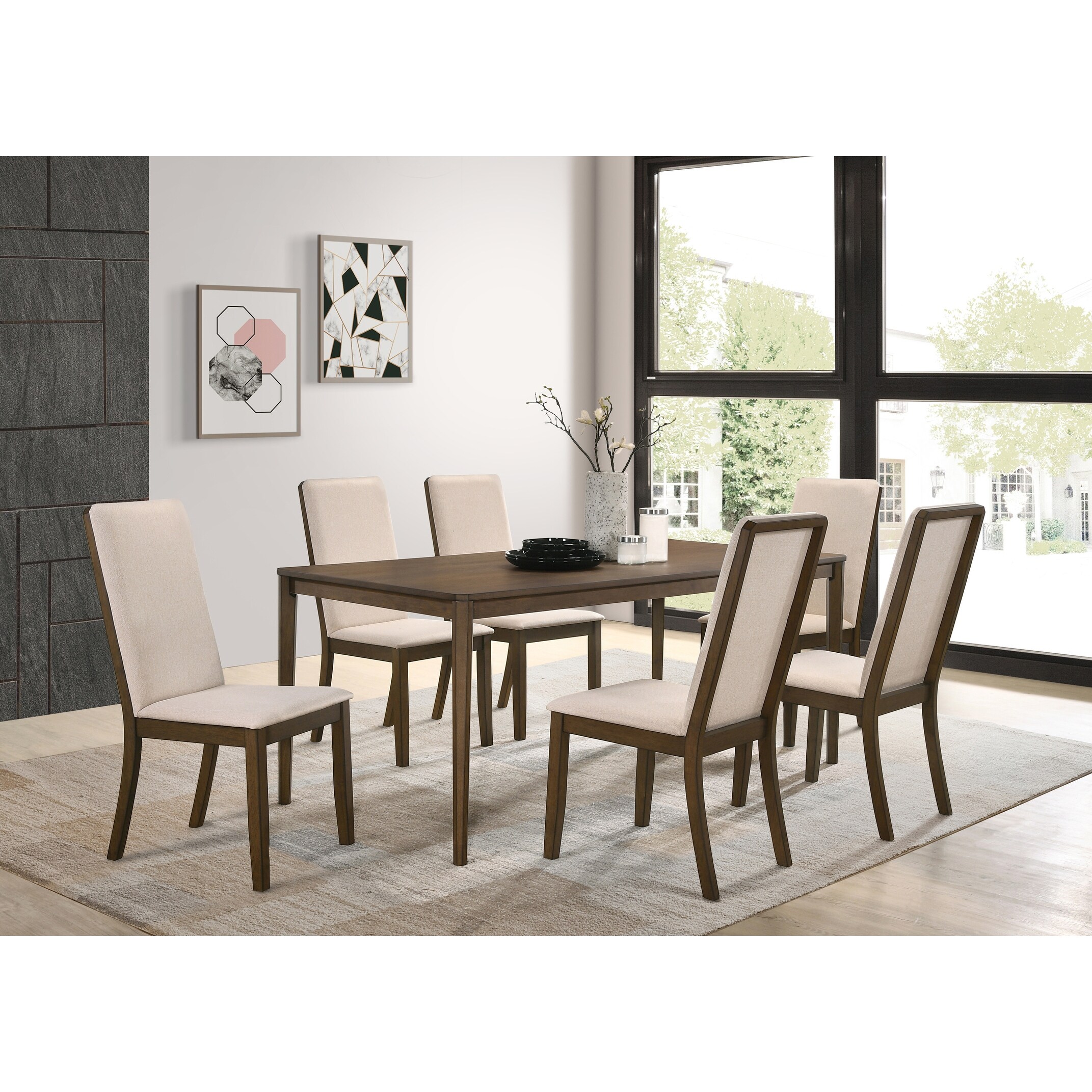 Breckenridge Latte and Medium Walnut Solid Back Dining Chairs (Set of 4)