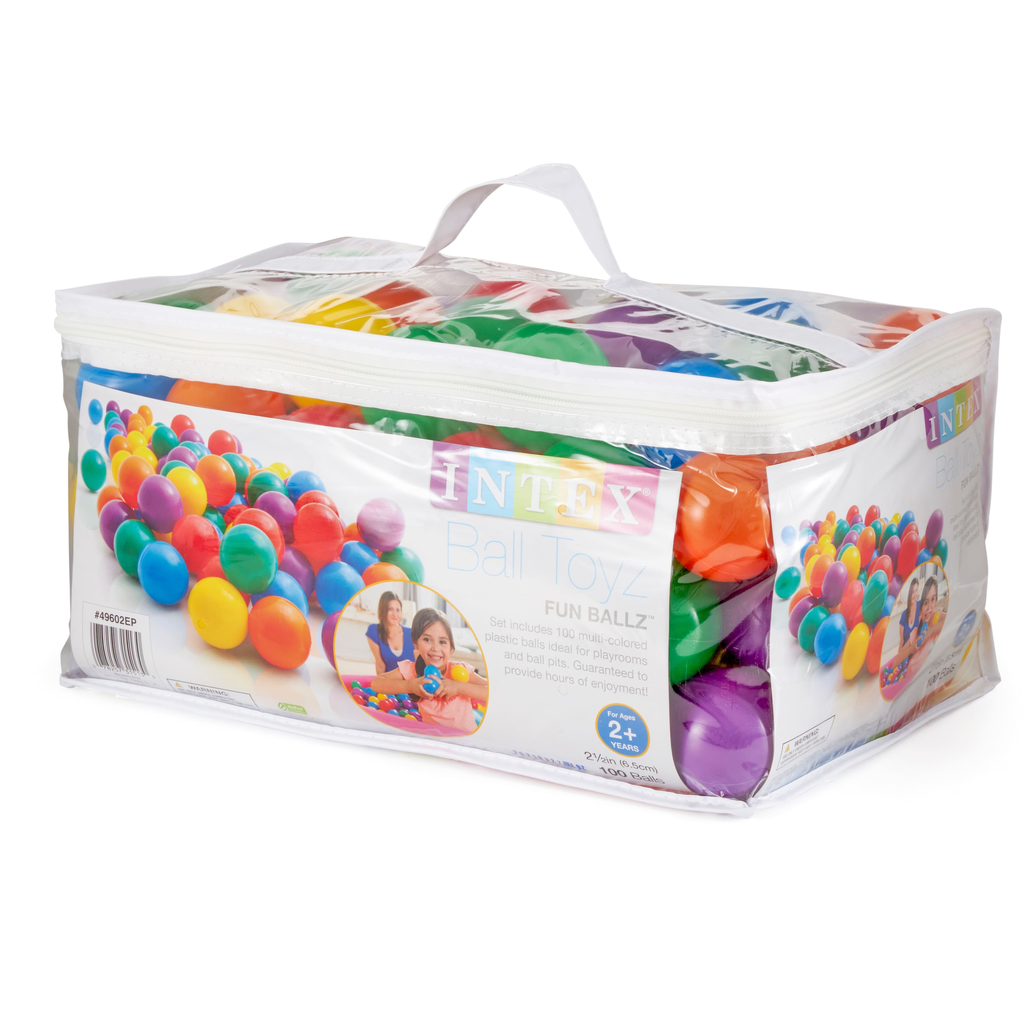 Intex 100-Pack Small Plastic Multi-Colored Fun Ballz for Bounce Houses (4 Pack) - 1.7