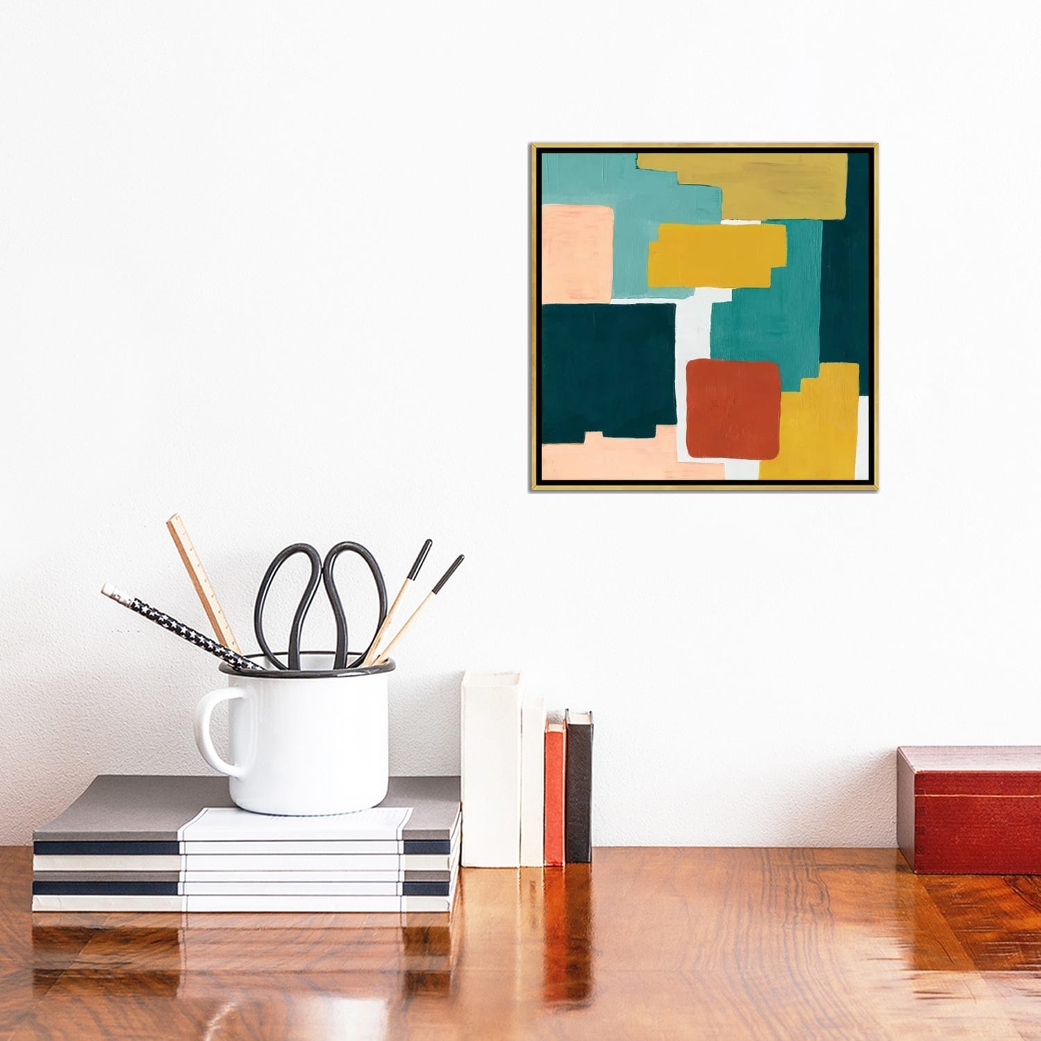 iCanvas "Block Abstract II" by Grace Popp Framed Canvas Print