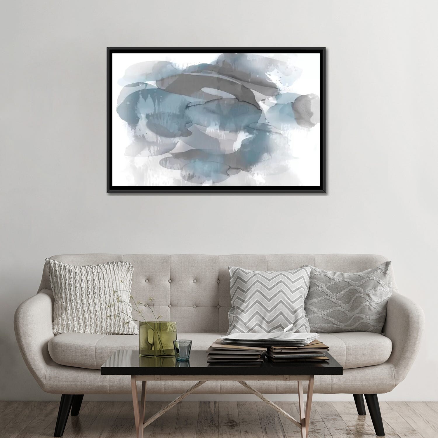 iCanvas "Aqua Flow I" by Kristina Jett Framed Canvas Print